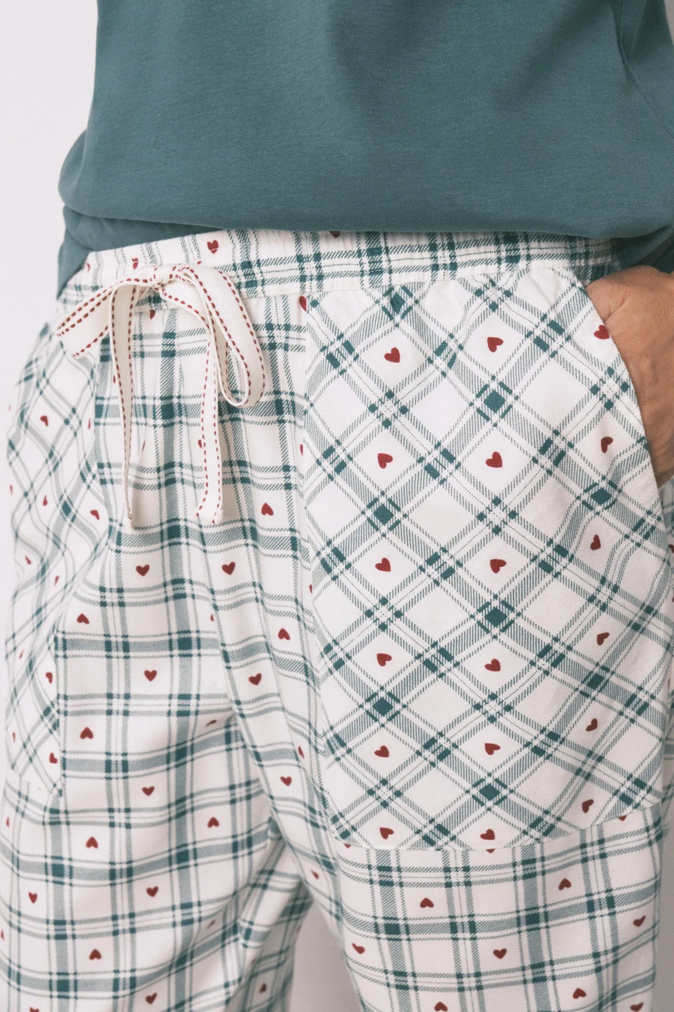 Women Secret_Green Print_Long Green Plaid Print Trouser_3702286_29_02