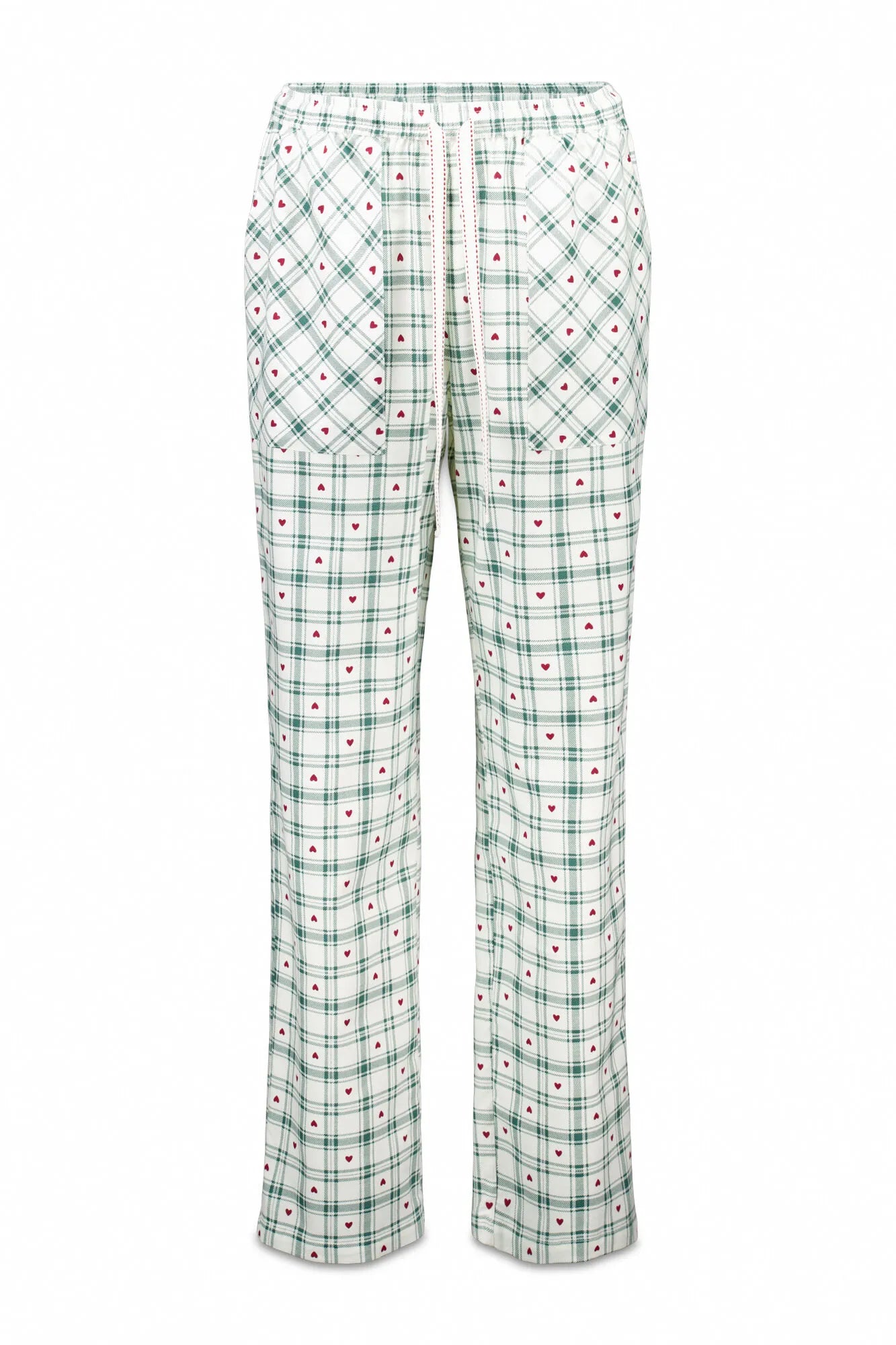 Women Secret_Green Print_Long Green Plaid Print Trouser_3702286_29_05