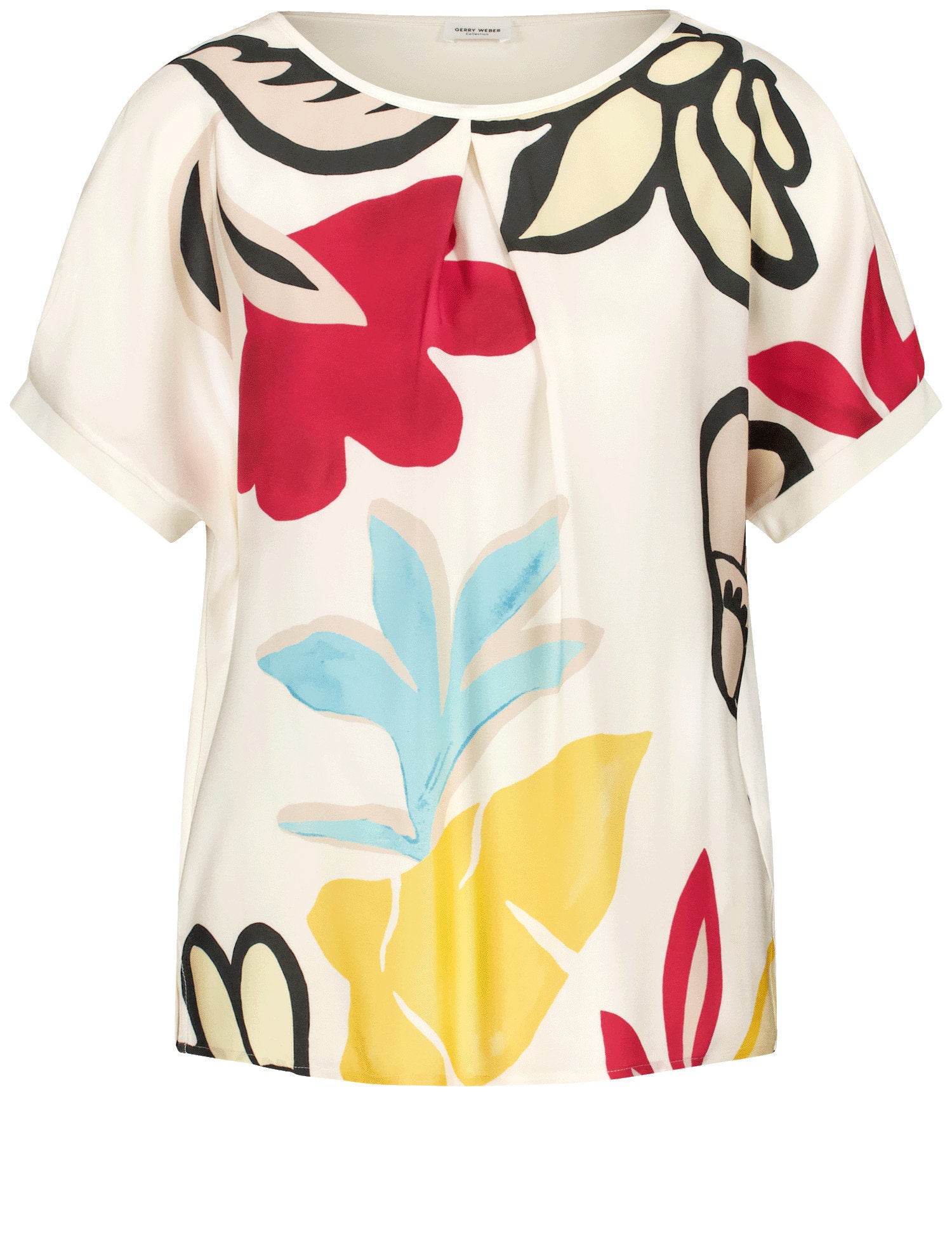 Short Sleeve Top With Fabric Panelling_370269-35019_9048_07