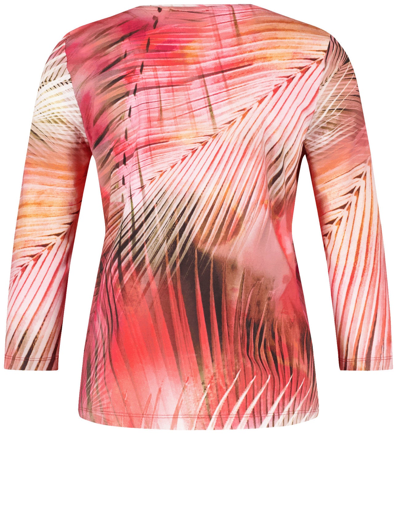 Patterned T Shirt With 3/4 Sleeve_370291 35060_6068_02