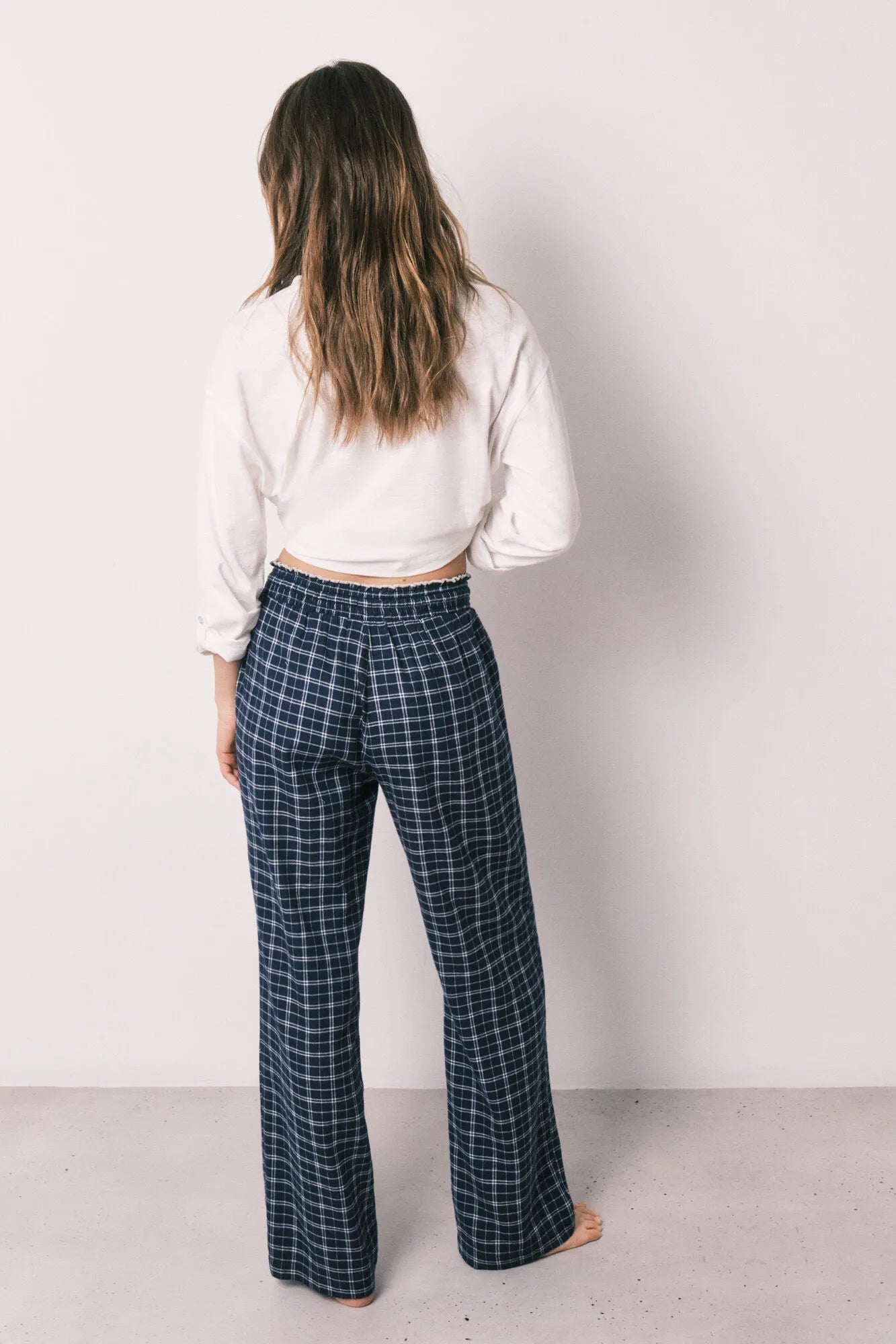 Women Secret Blue Print Women Blue Plaid Long Trousers SKU: 3703224_19 Image 06