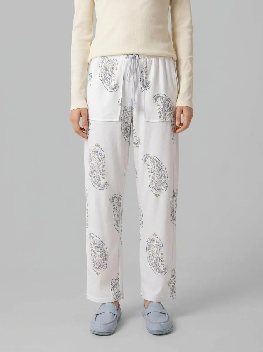 Women Secret_White Print_Paisley Print Long Trousers_3703226_97_00