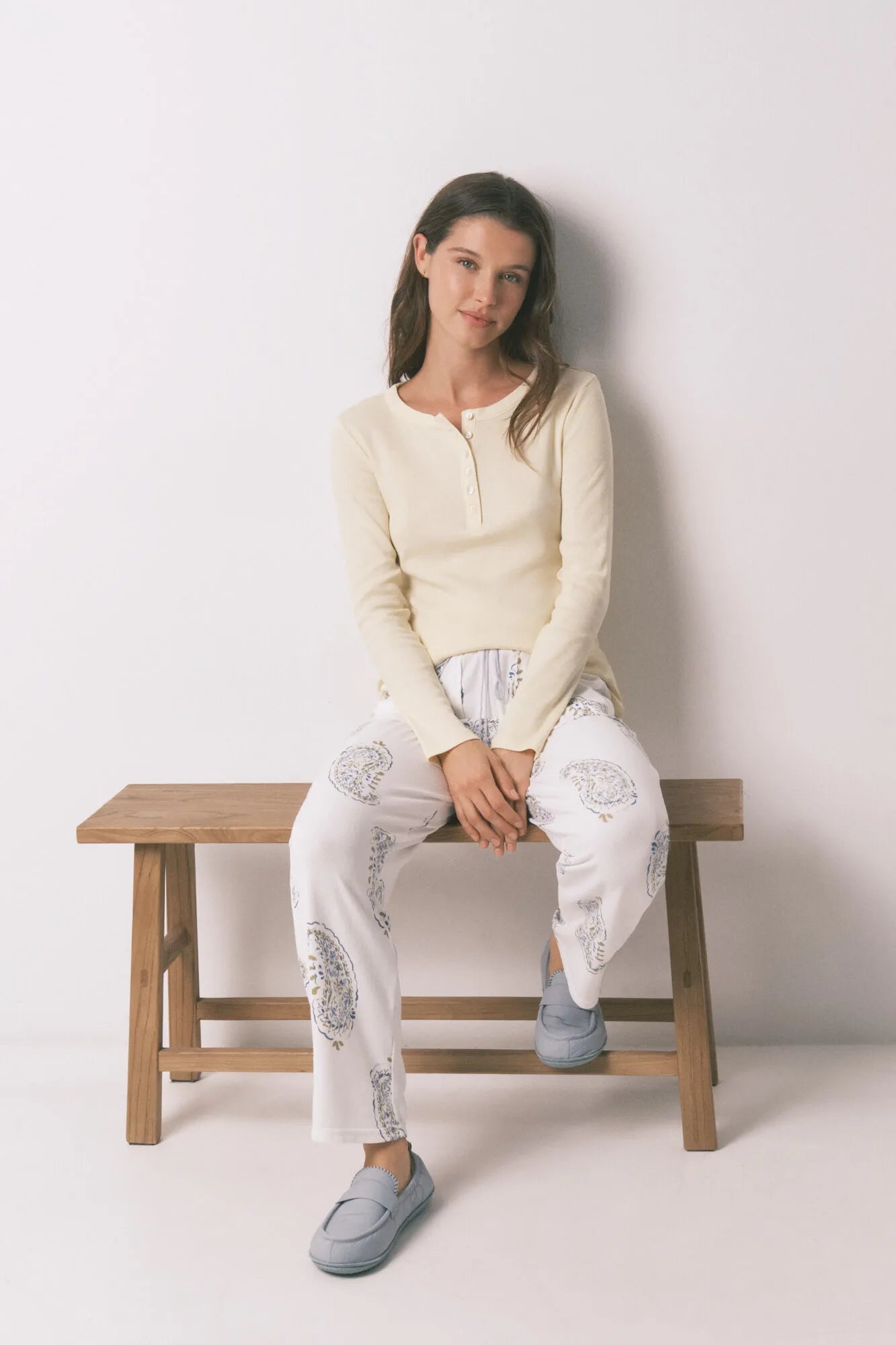 Women Secret_White Print_Paisley Print Long Trousers_3703226_97_01