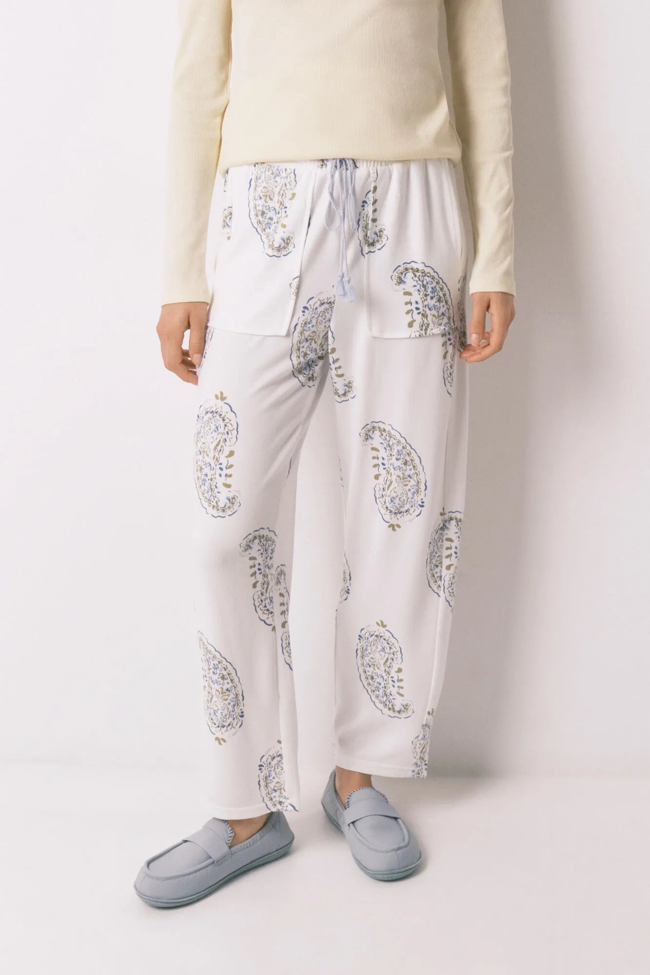 Women Secret_White Print_Paisley Print Long Trousers_3703226_97_02