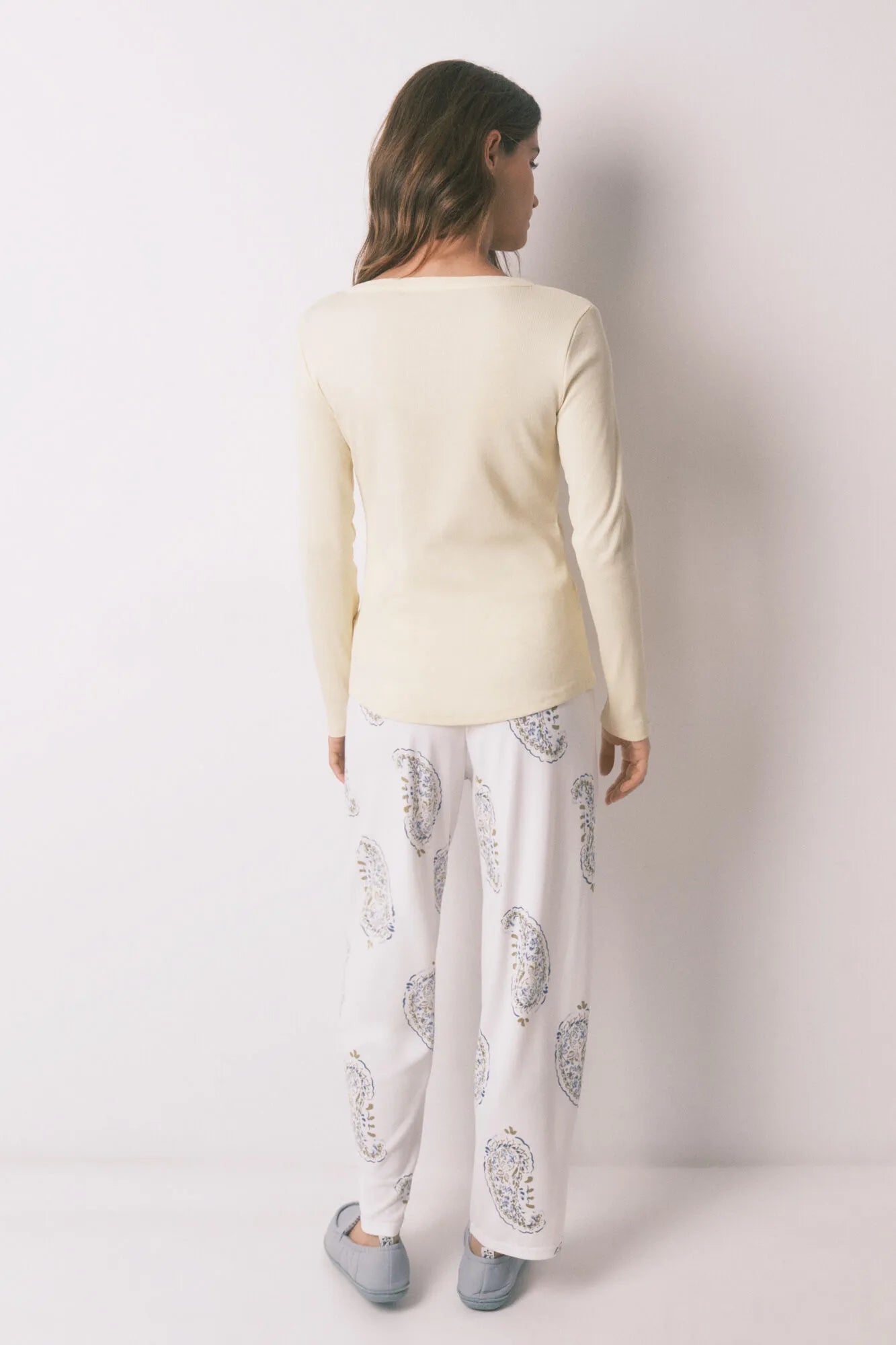 Women Secret_White Print_Paisley Print Long Trousers_3703226_97_04