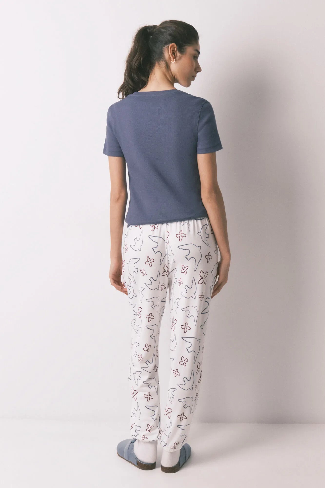 Women Secret_White Print_White Long Bird Print Trousers_3703227_97_04