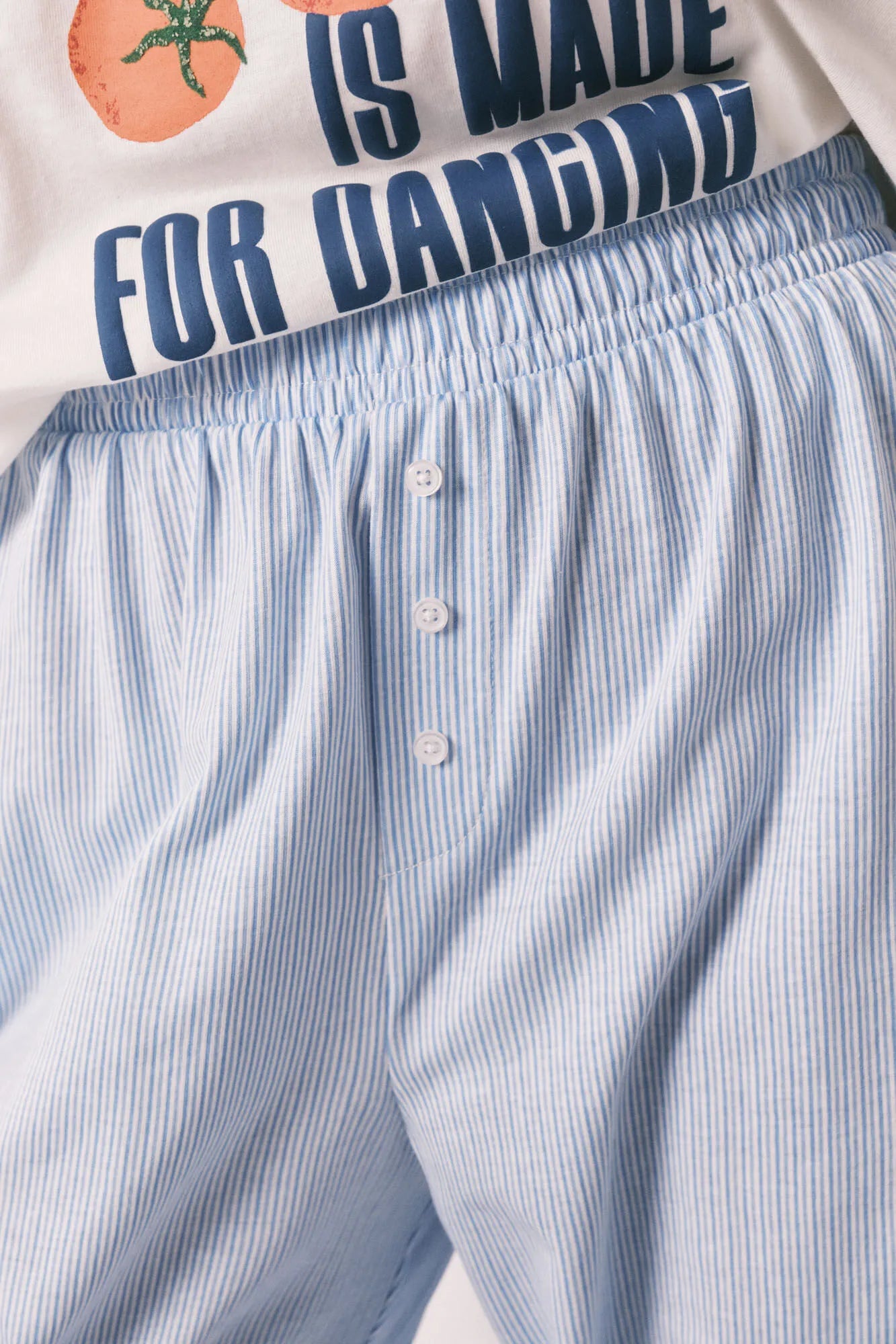 Women Secret Blue Print Women Striped 100% Cotton Carrot Trousers SKU: 3703231_19 Image 04