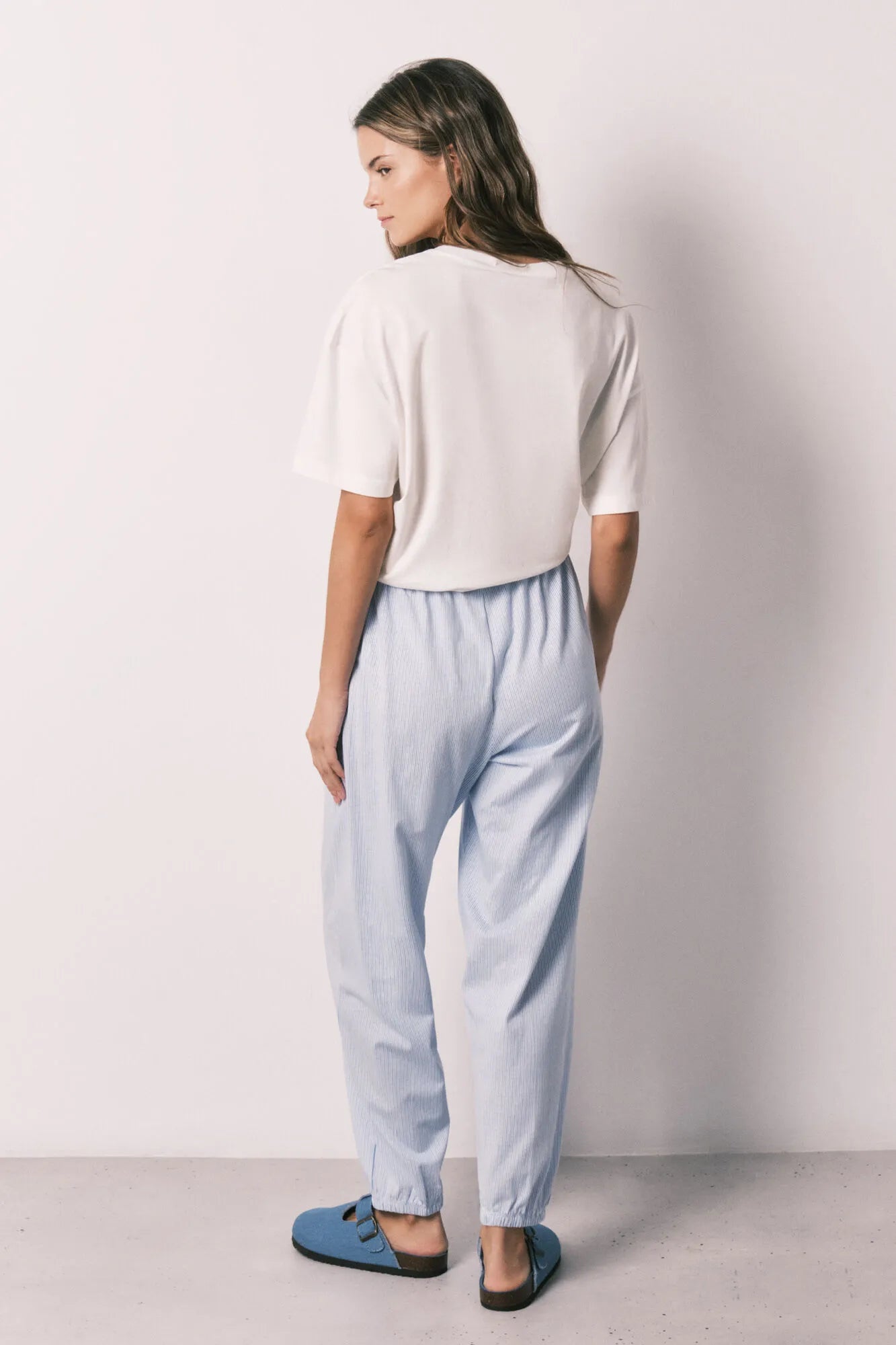 Women Secret Blue Print Women Striped 100% Cotton Carrot Trousers SKU: 3703231_19 Image 05