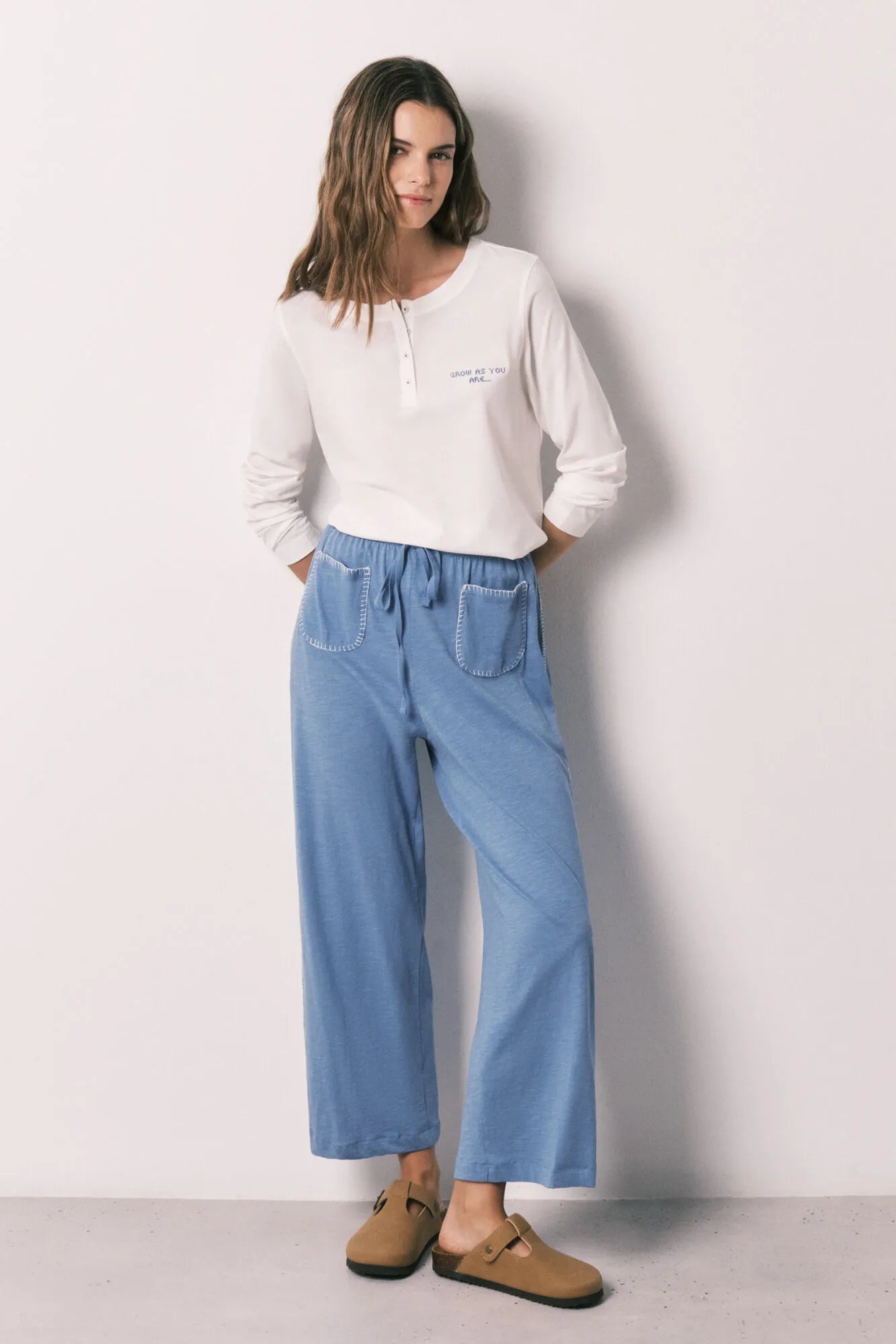Women Secret Light Blue Women 100% Cotton Denim Capri Trousers SKU: 3703234_16 Image 03