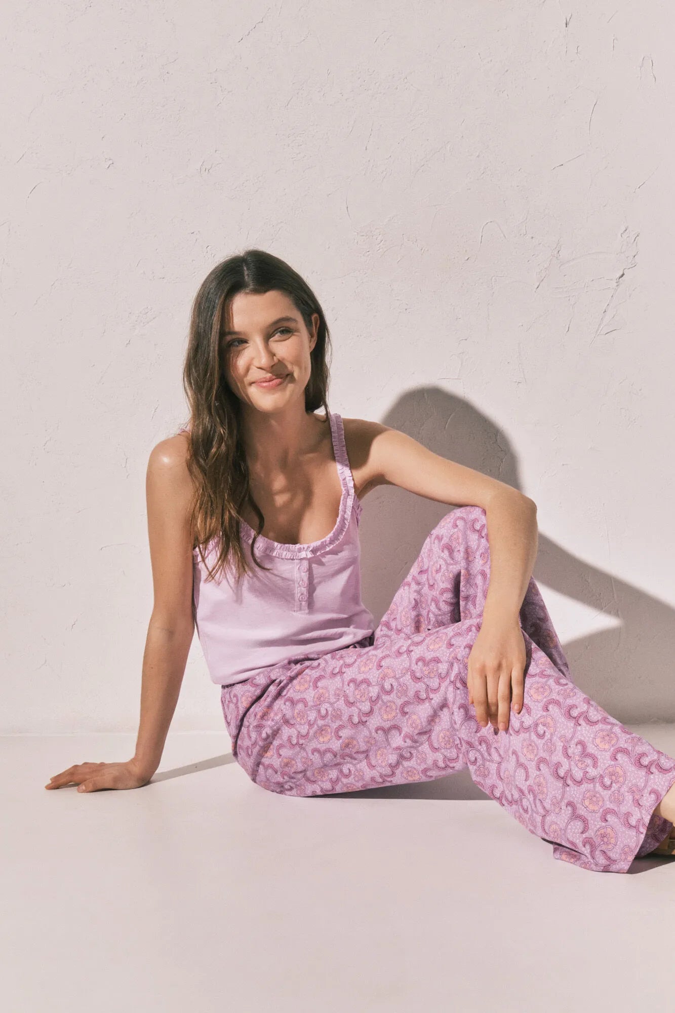 Women Secret Pink Women Pink Floral Print Long Trousers SKU: 3703239_73 Image 02