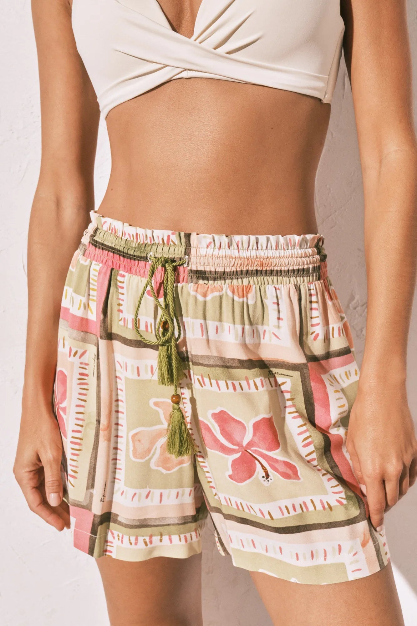 Women Secret Green Print Women Floral Short SKU: 3703246_29 Image 02
