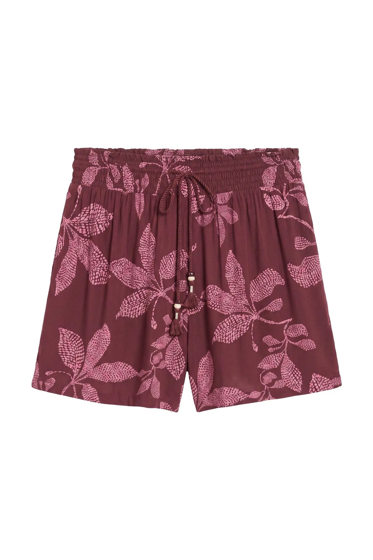 Women Secret Wine Women Floral Fringed Shorts SKU: 3704530_68 Image 05