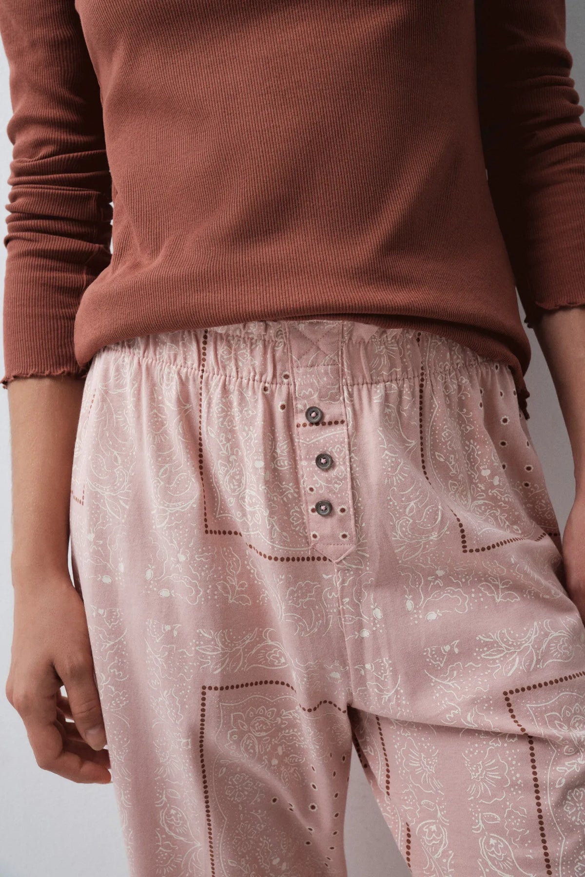 Women Secret Pink Women Pink Cotton Bandana Long Trousers SKU: 3704538_70 Image 03
