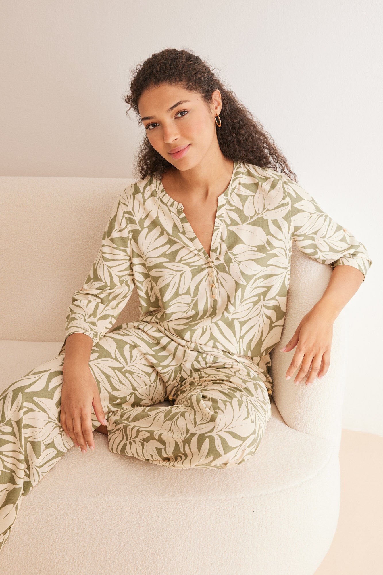 Green Print Long Pant_3707209_29_03