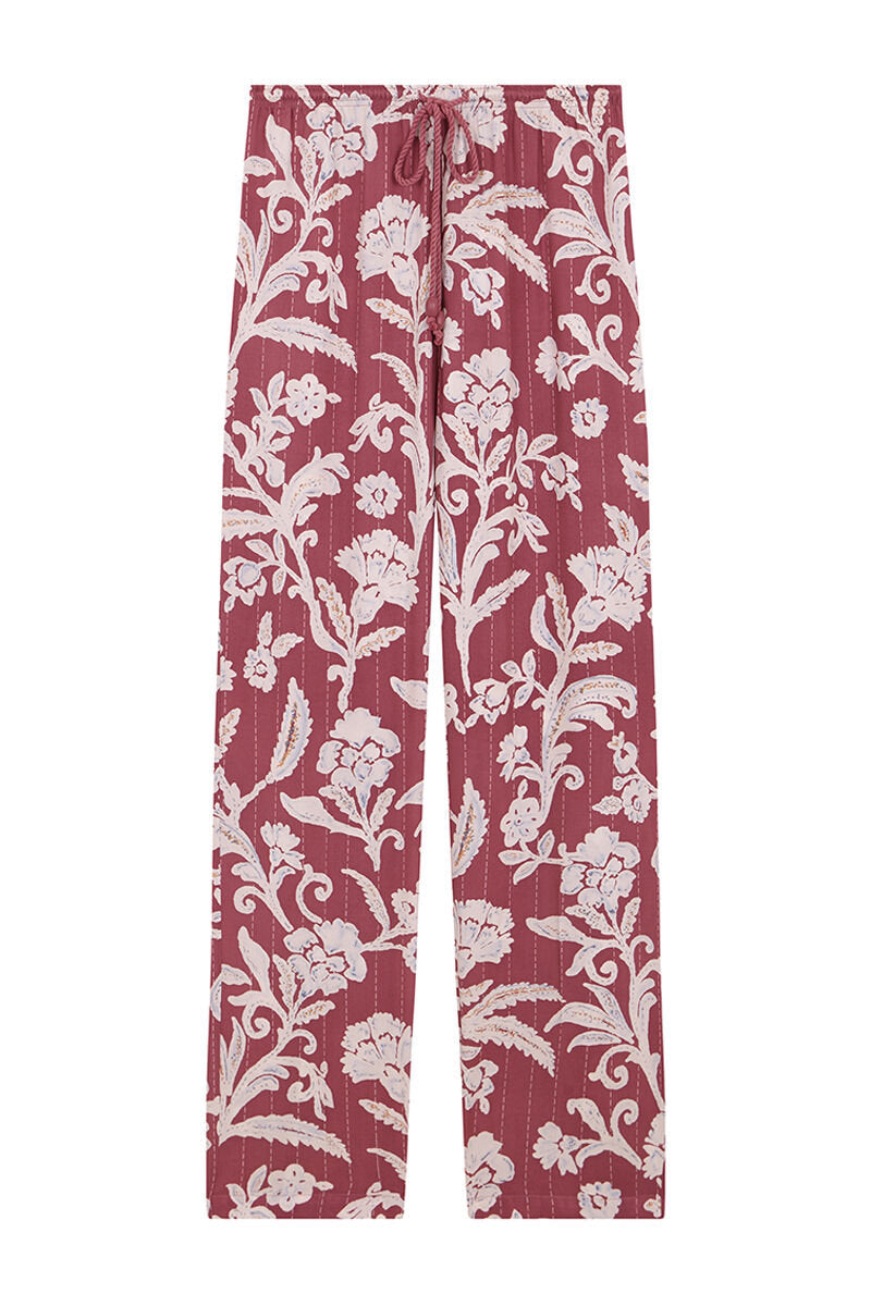 Maroon Print Long Pant_3707215_58_05