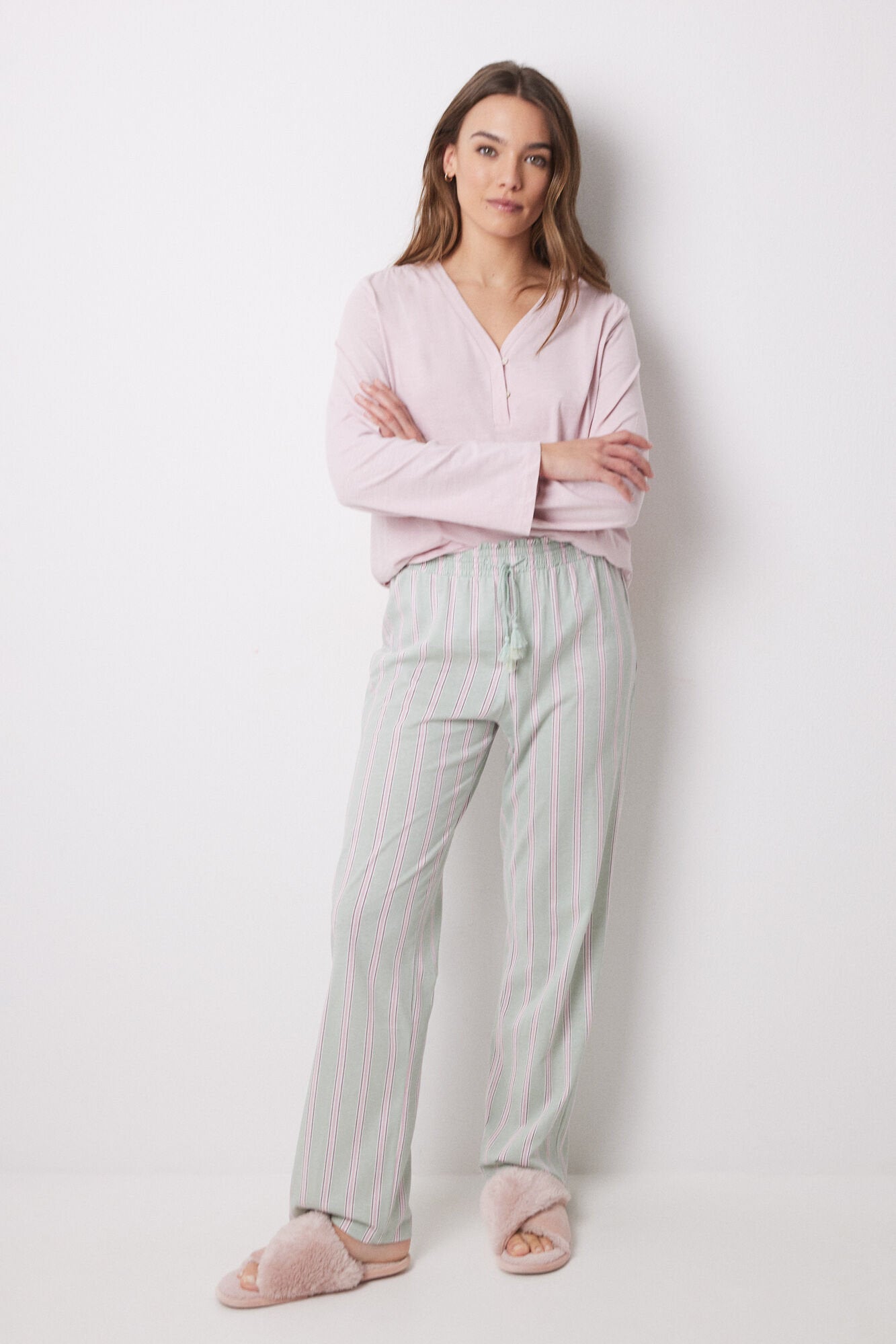 Women Secret_Long Pants 100% Cotton Striped_3709642_28_05