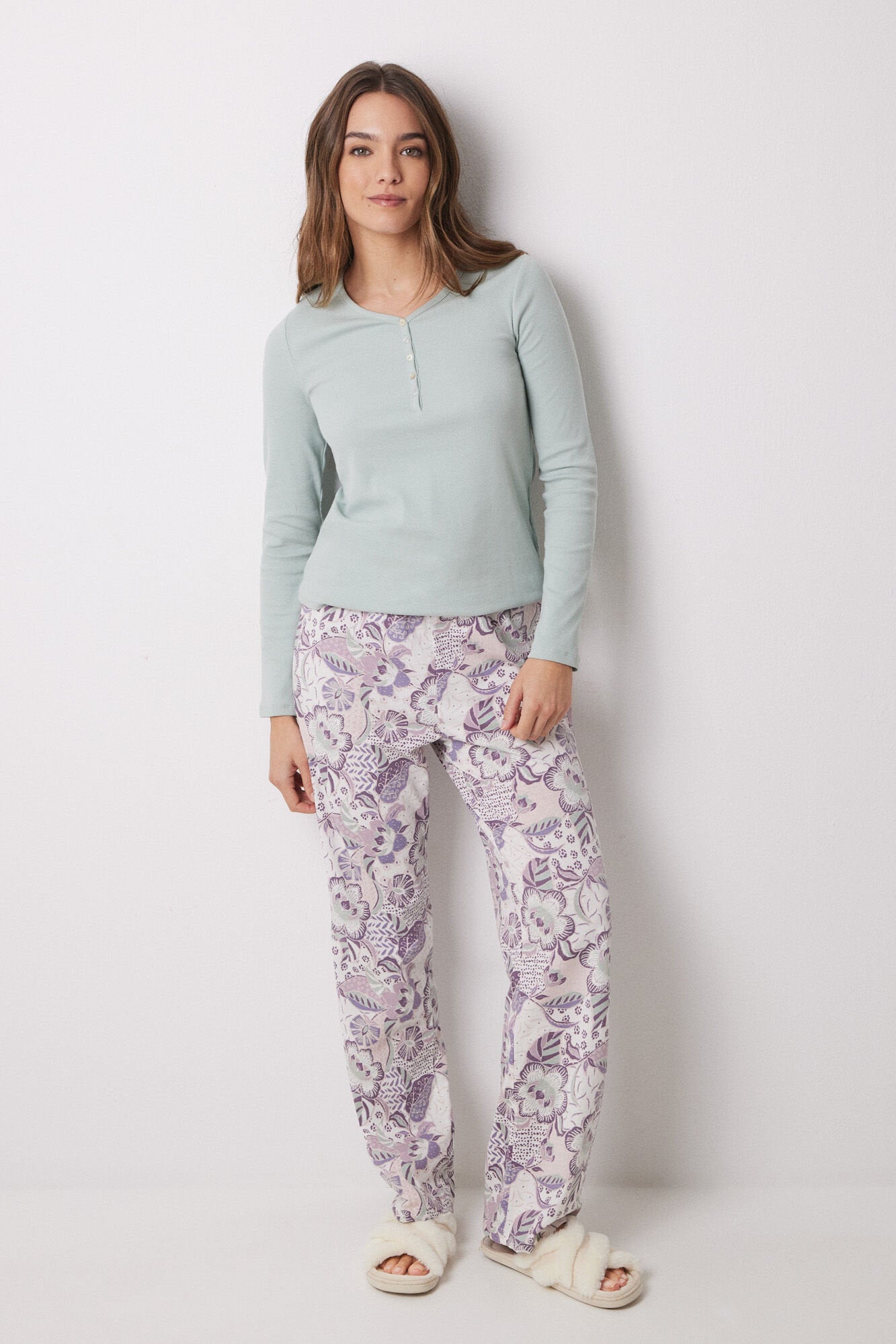 Women Secret_Floral 100% Cotton Long Bottoms_3709643_75_06