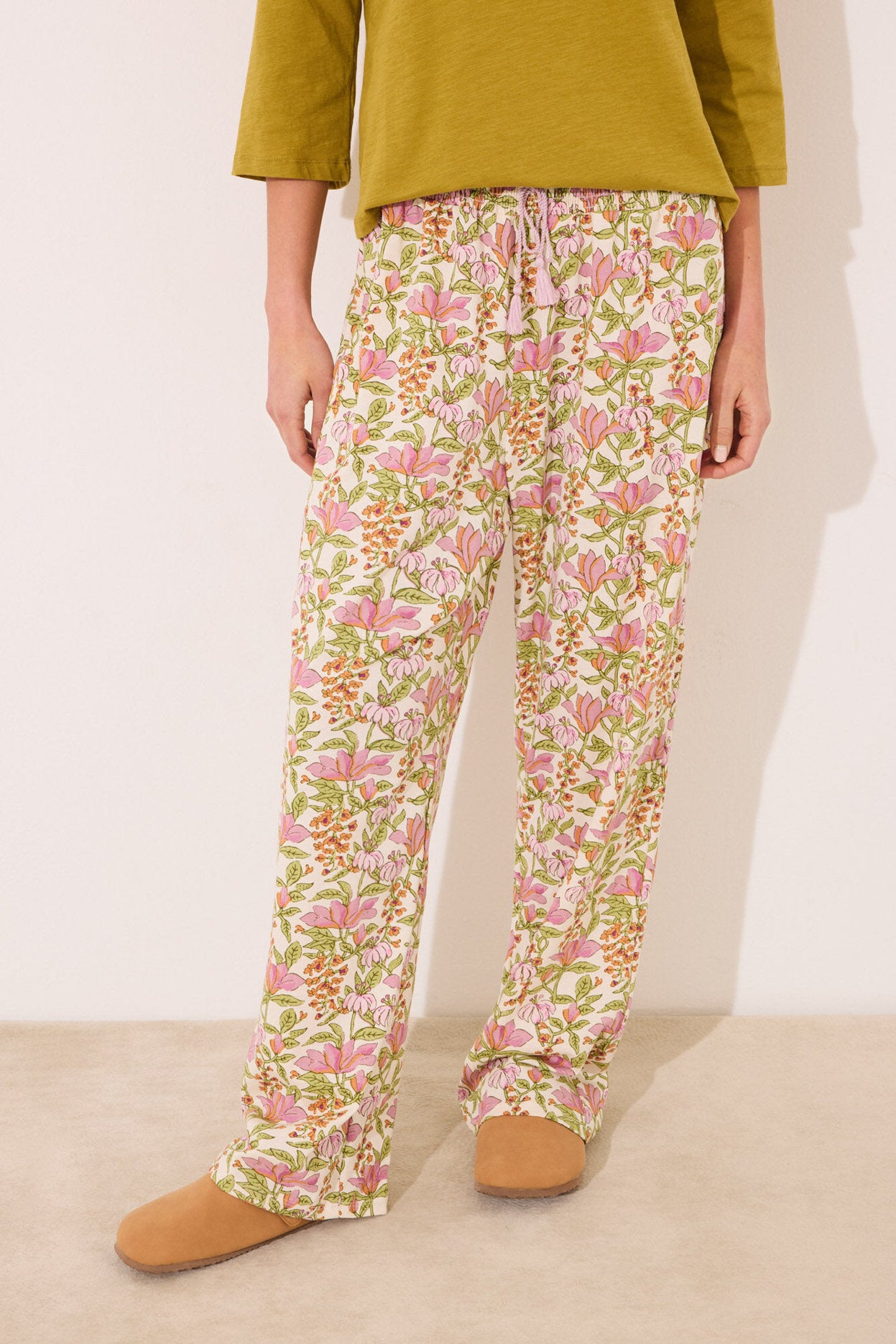 Women Secret_Long Lounge Trouser 100% Cotton Flowers_3709654_97_02