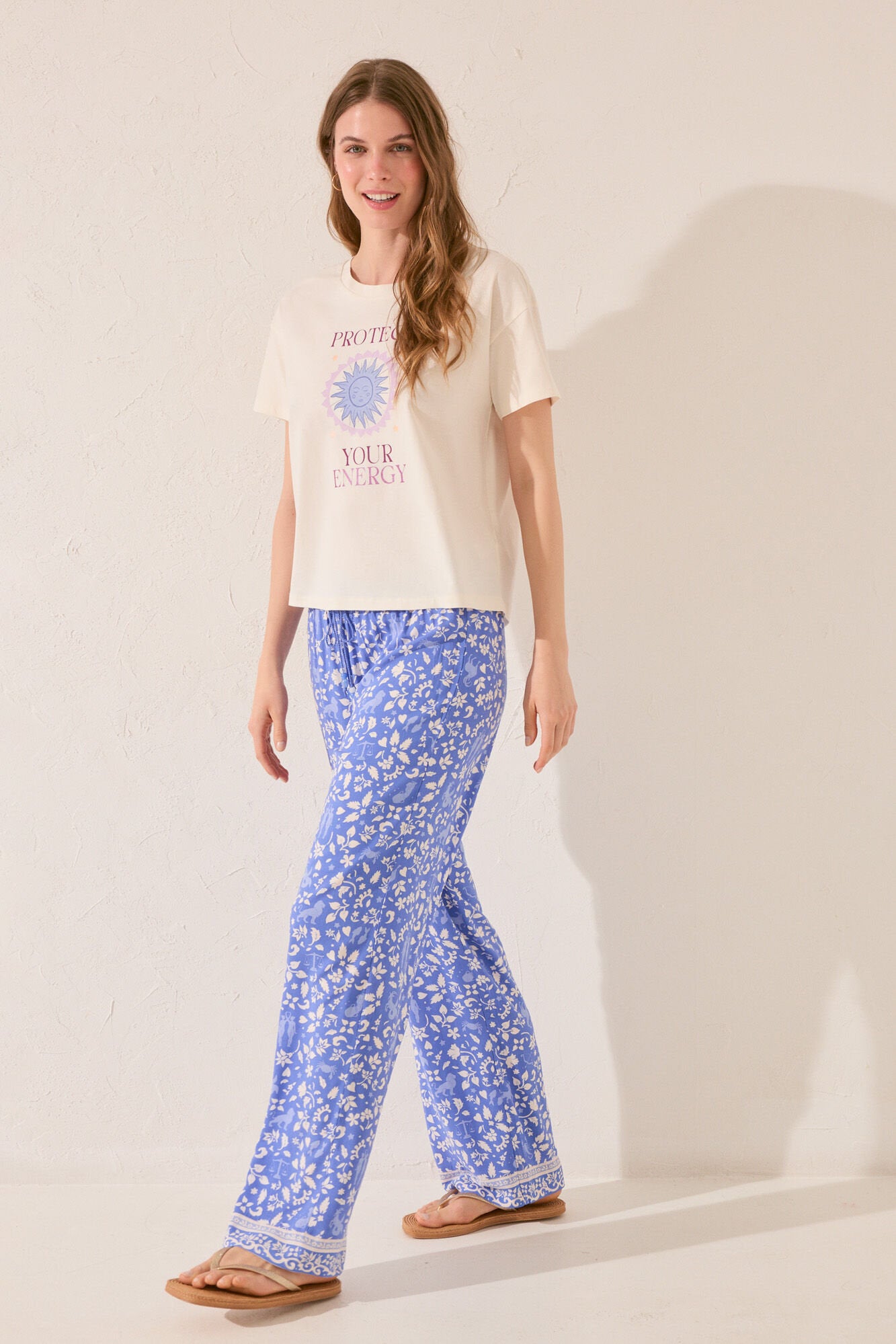 Women Secret_Long Blue Print Viscose Trouser_3709667_19_03