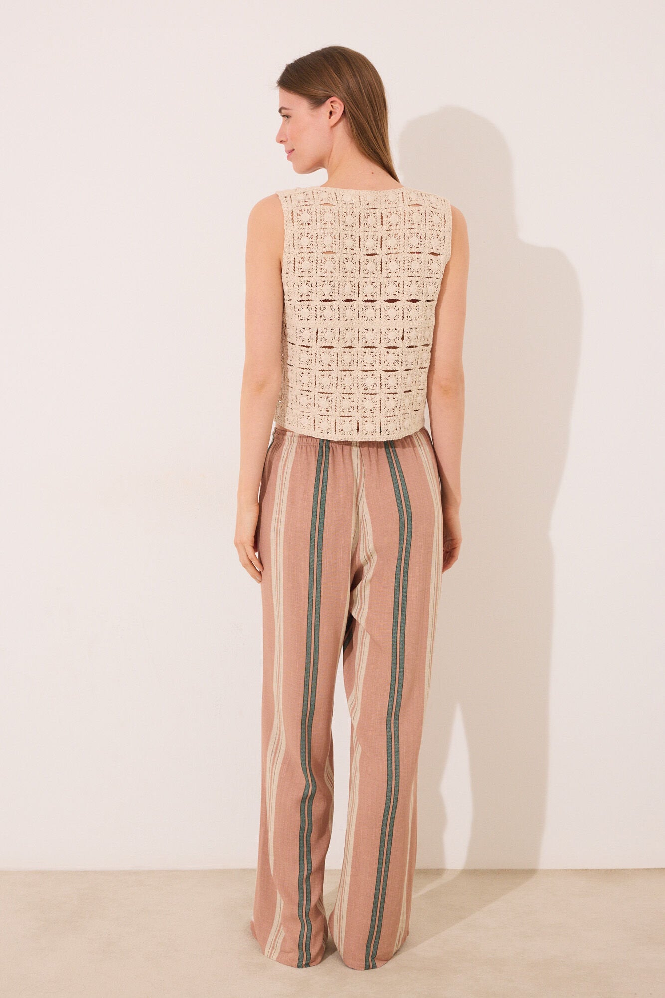 Women Secret_Viscose Trouser with Brown Striped Print_3709680_31_05