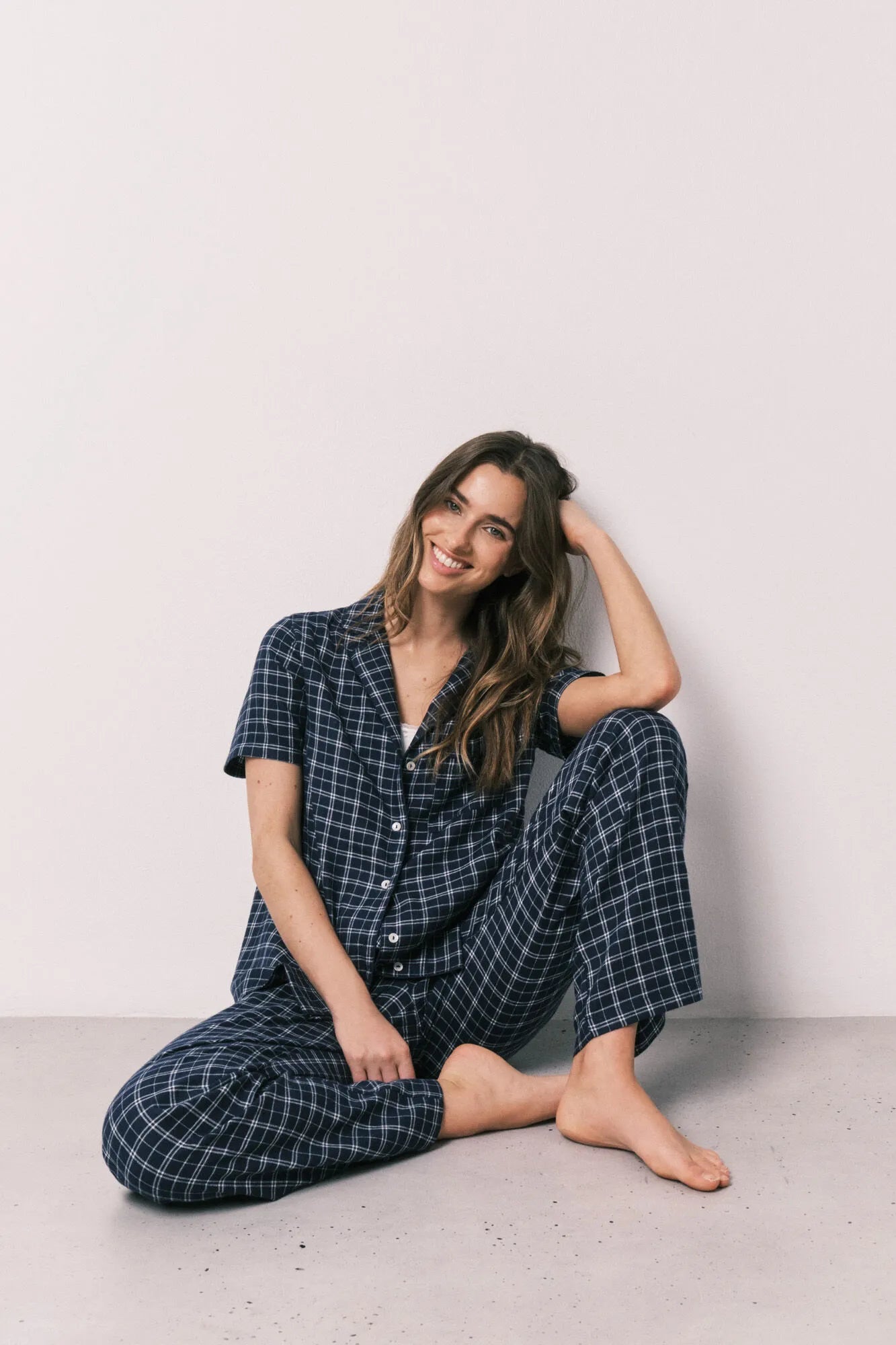 Women Secret Blue Print Women Blue Plaid Cotton Classic Pyjamas SKU: 3793065_19 Image 06