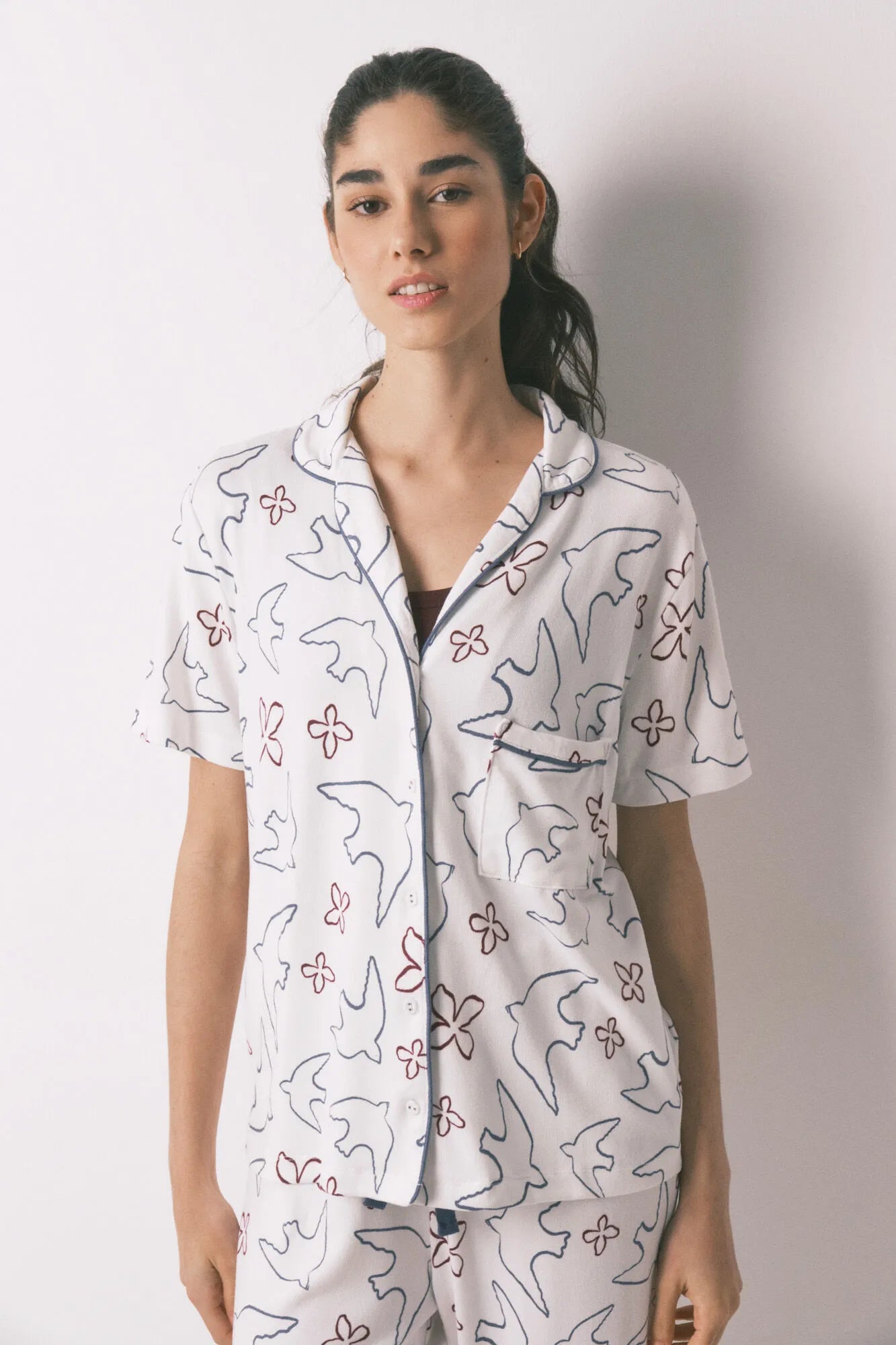Women Secret_White Print_White Cotton Bird Print Classic Pyjamas_3793066_97_03