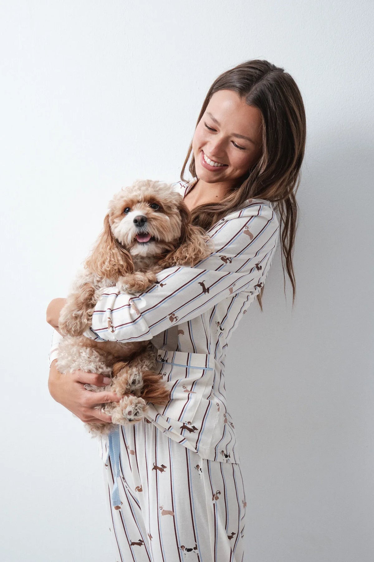 Women Secret White Print Women Striped Dog Print Classic Pyjamas SKU: 3794107_97 Image 04