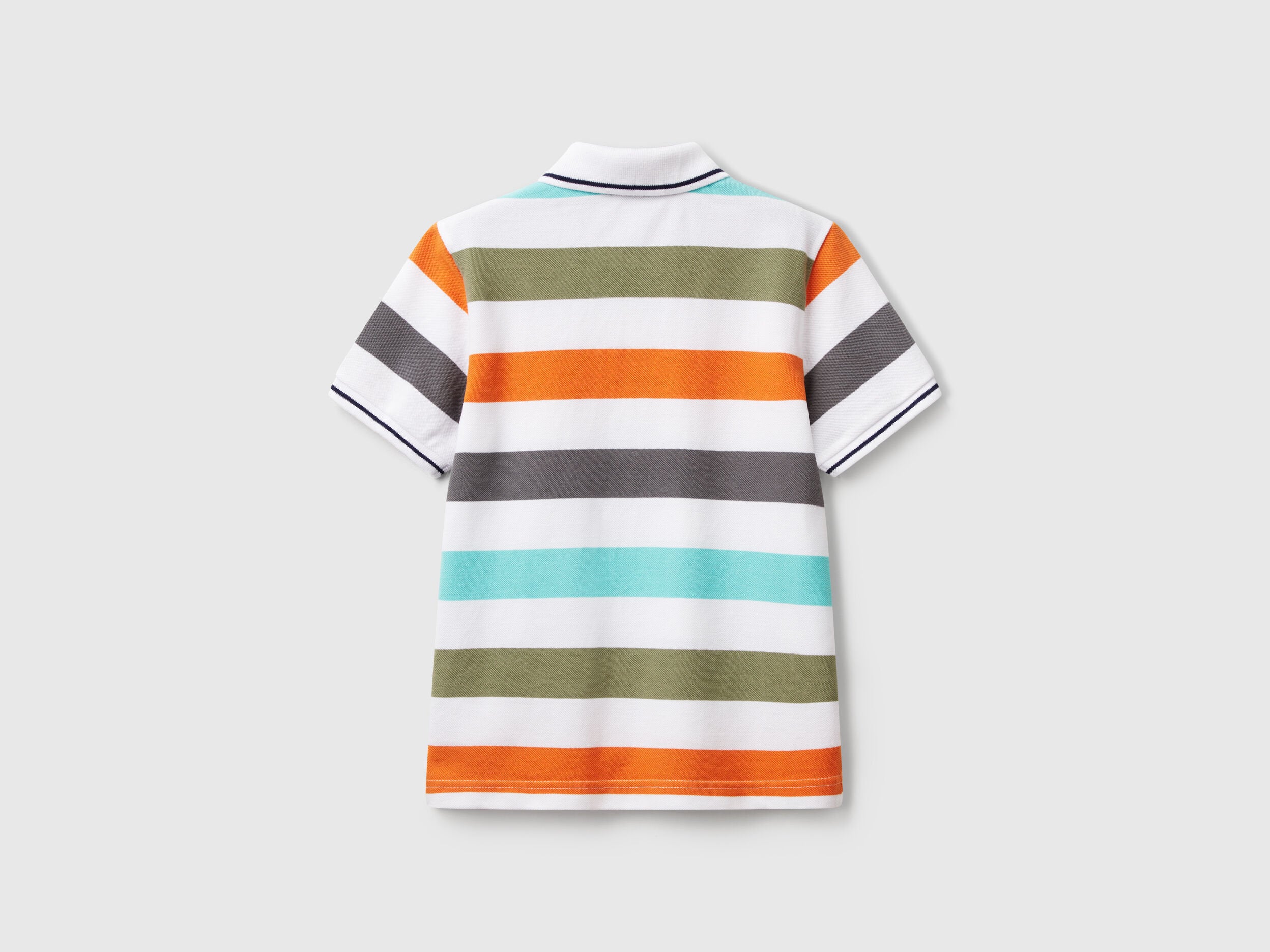 Benetton_Striped Short Sleeve Polo Shirt_39QAC301T_907_02