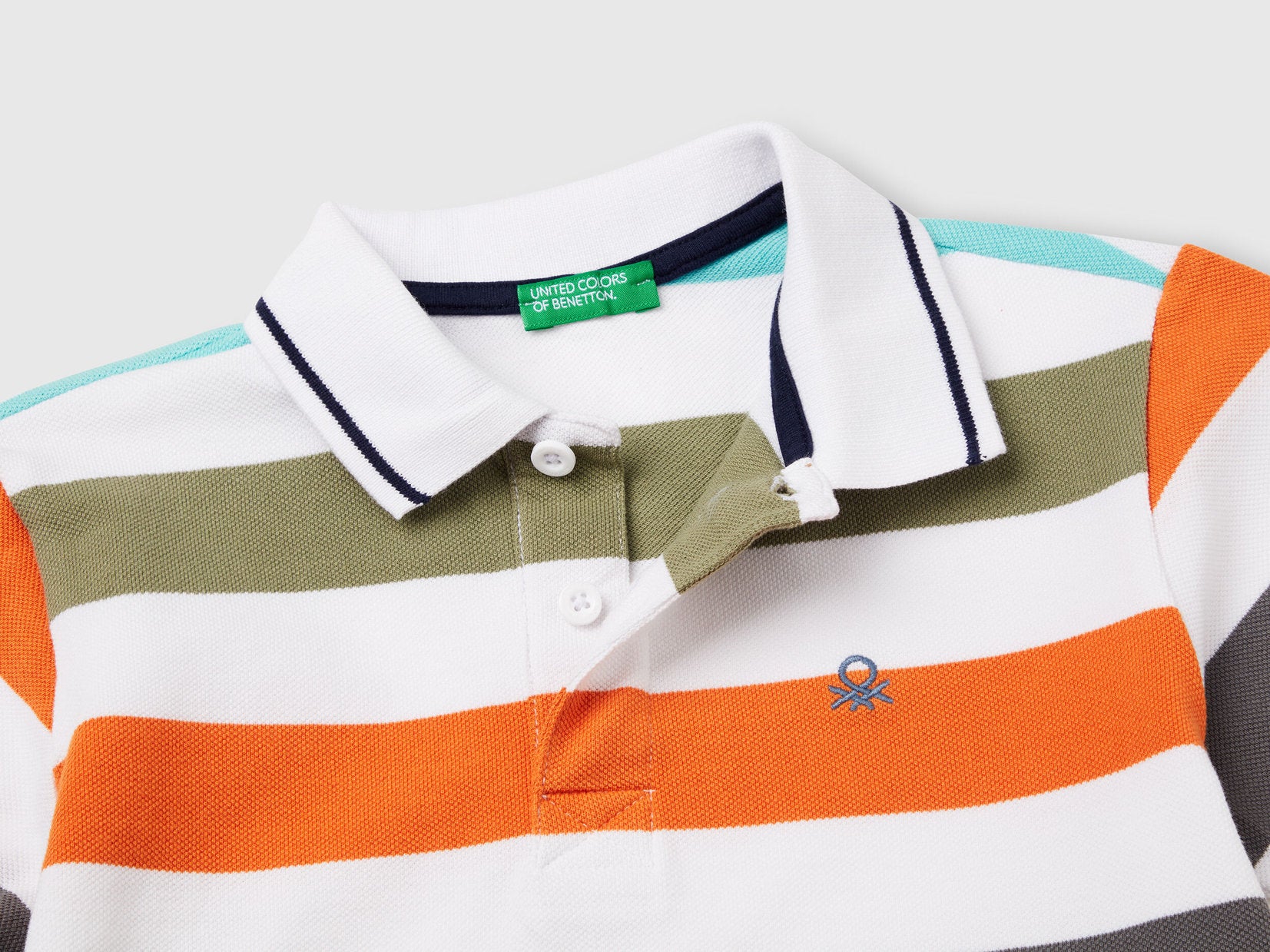 Benetton_Striped Short Sleeve Polo Shirt_39QAC301T_907_03