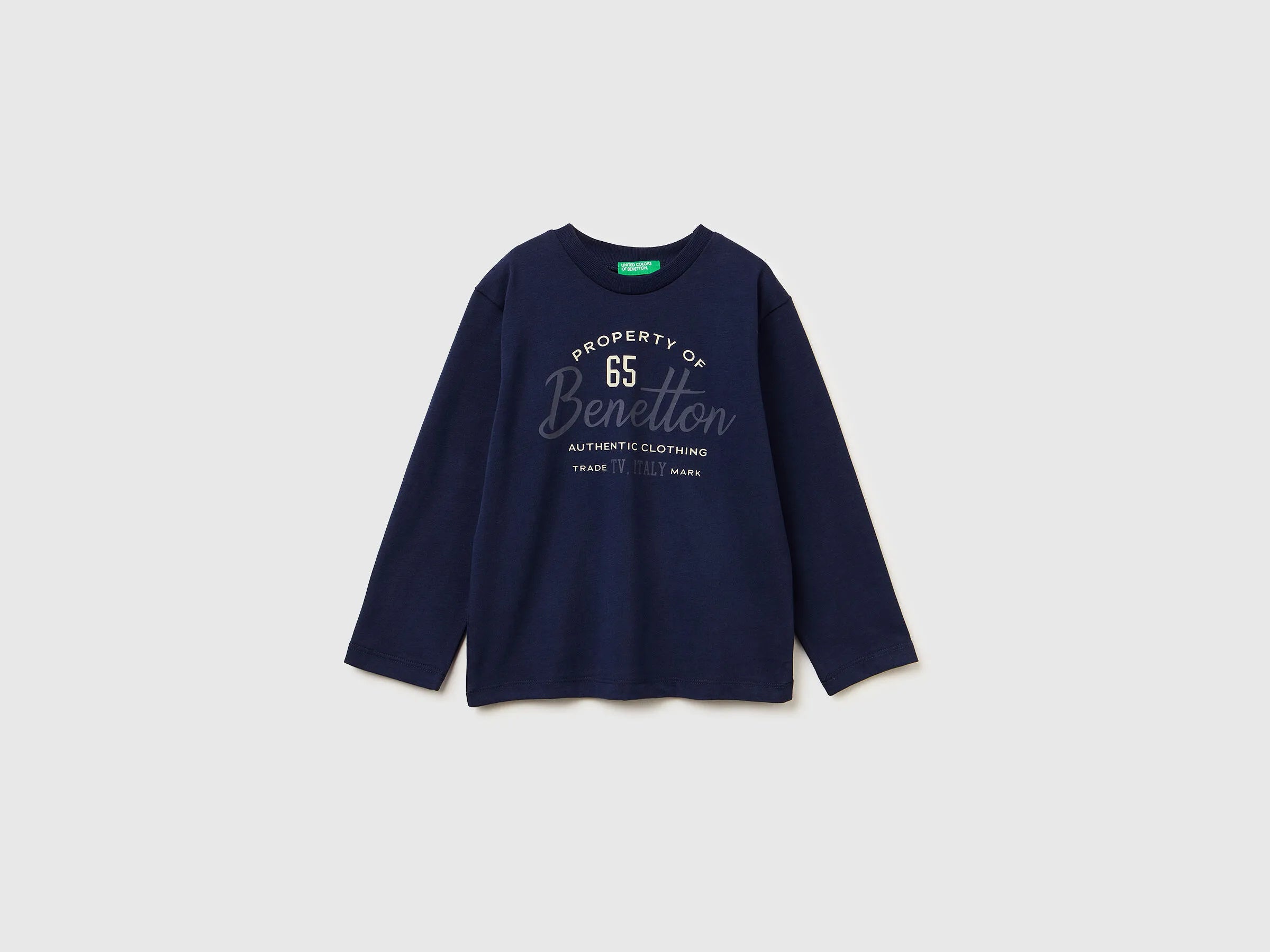Benetton_Dark Blue_Crew Neck T-Shirt in Warm Cotton_3ATNG10KT_252_01