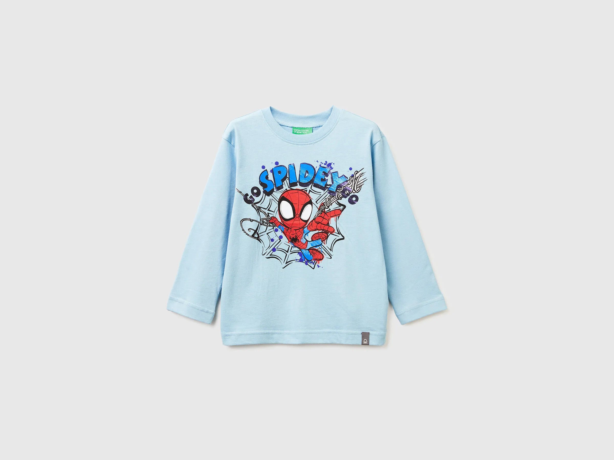 Benetton_Light Blue_Regular Fit ©Marvel Spiderman T-Shirt_3ATNG10L6_27G_01