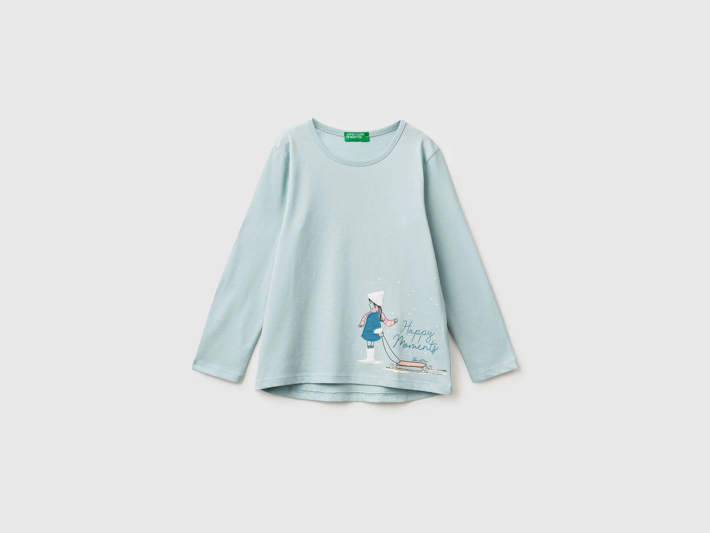 Benetton_Blue_T-Shirt with Print and Embroidery_3ATNG10L8_17H_01