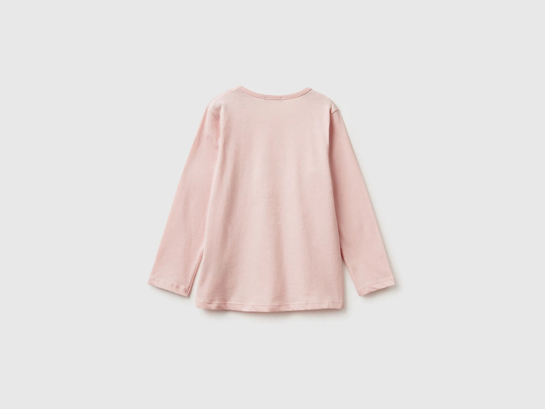 Benetton_Pink_T-Shirt with Print and Embroidery_3ATNG10L8_3V5_02