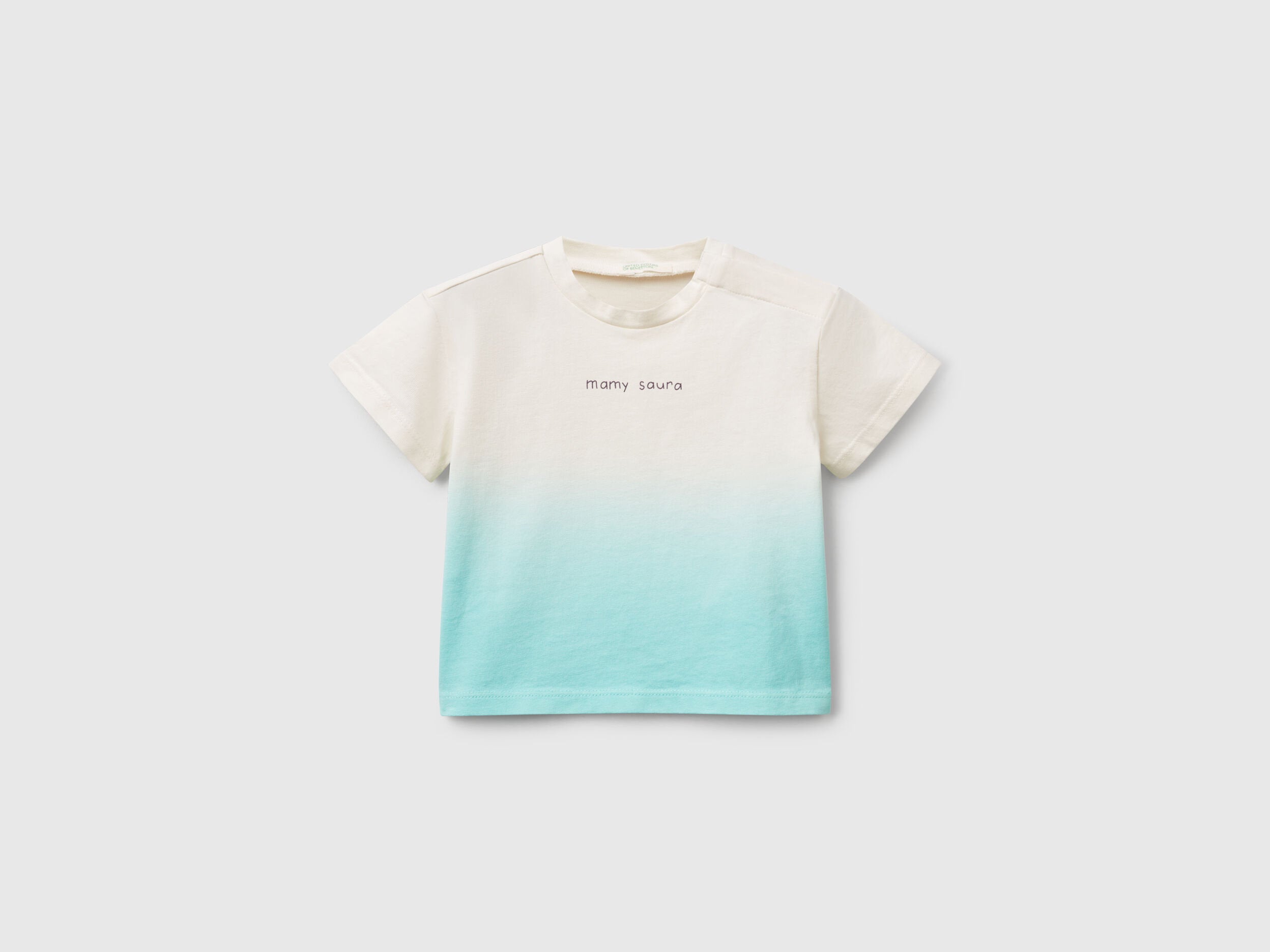 Benetton_Dip-Dye T-Shirt with Print_3BL0A105Z_78T_01