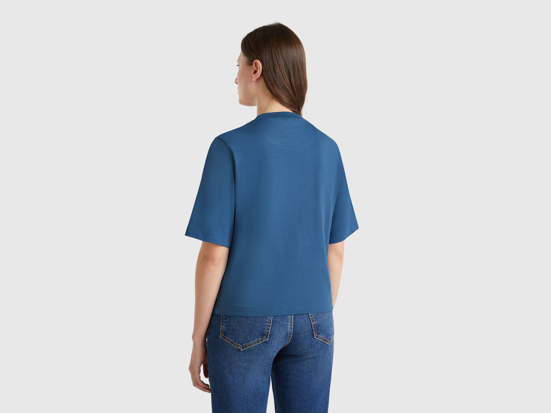 Benetton_T-Shirt with Logo Print_3BL0D109D_217_02