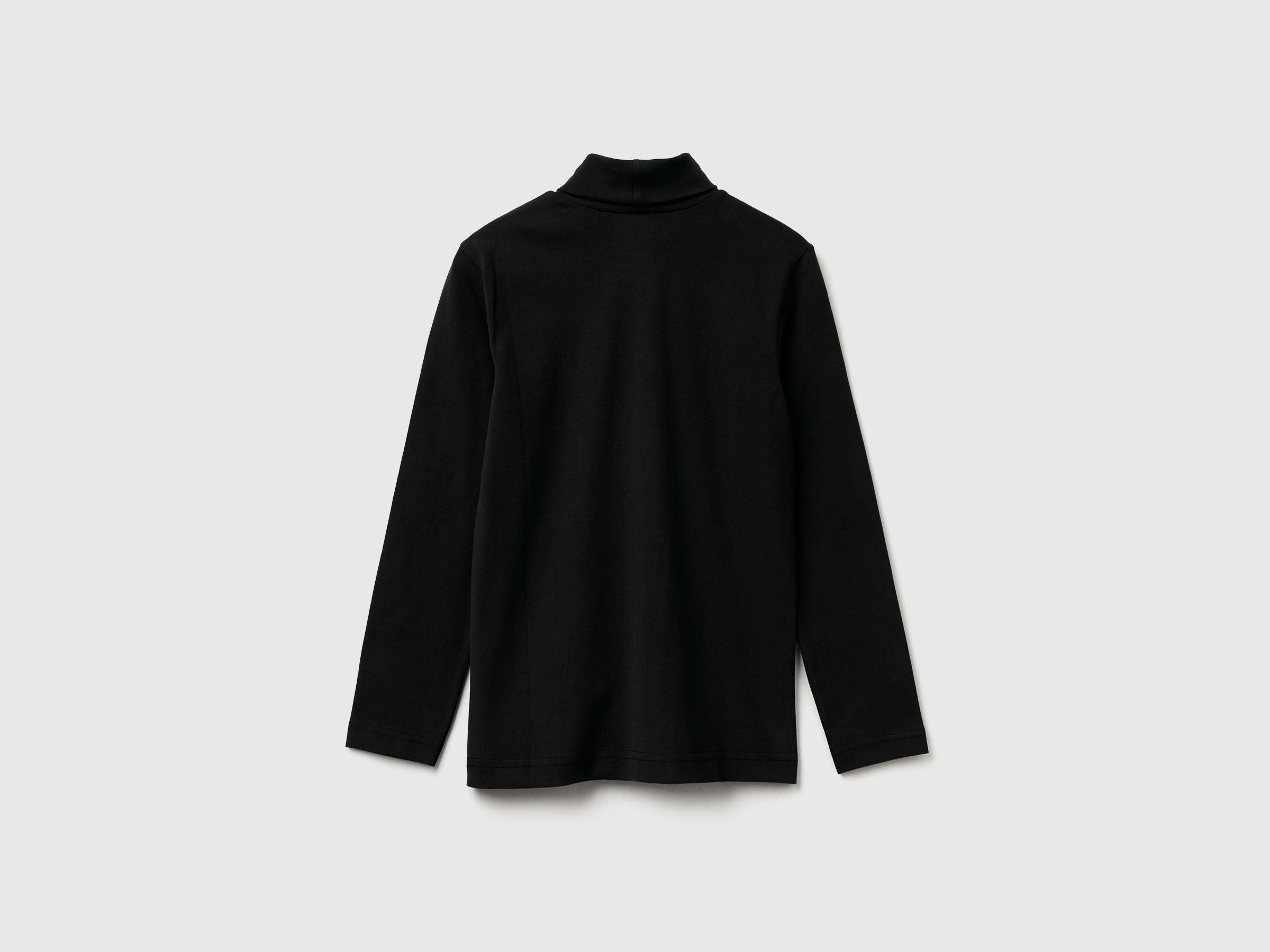 Benetton_Black_Long Sleeve Turtleneck T-Shirt_3DKEC202O_100_02