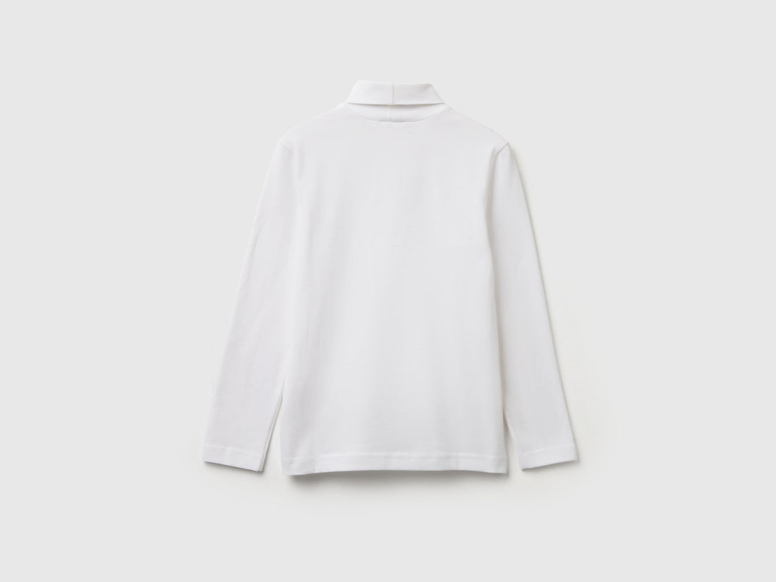 Benetton_White_Long Sleeve Turtleneck T-Shirt_3DKEC202O_101_02