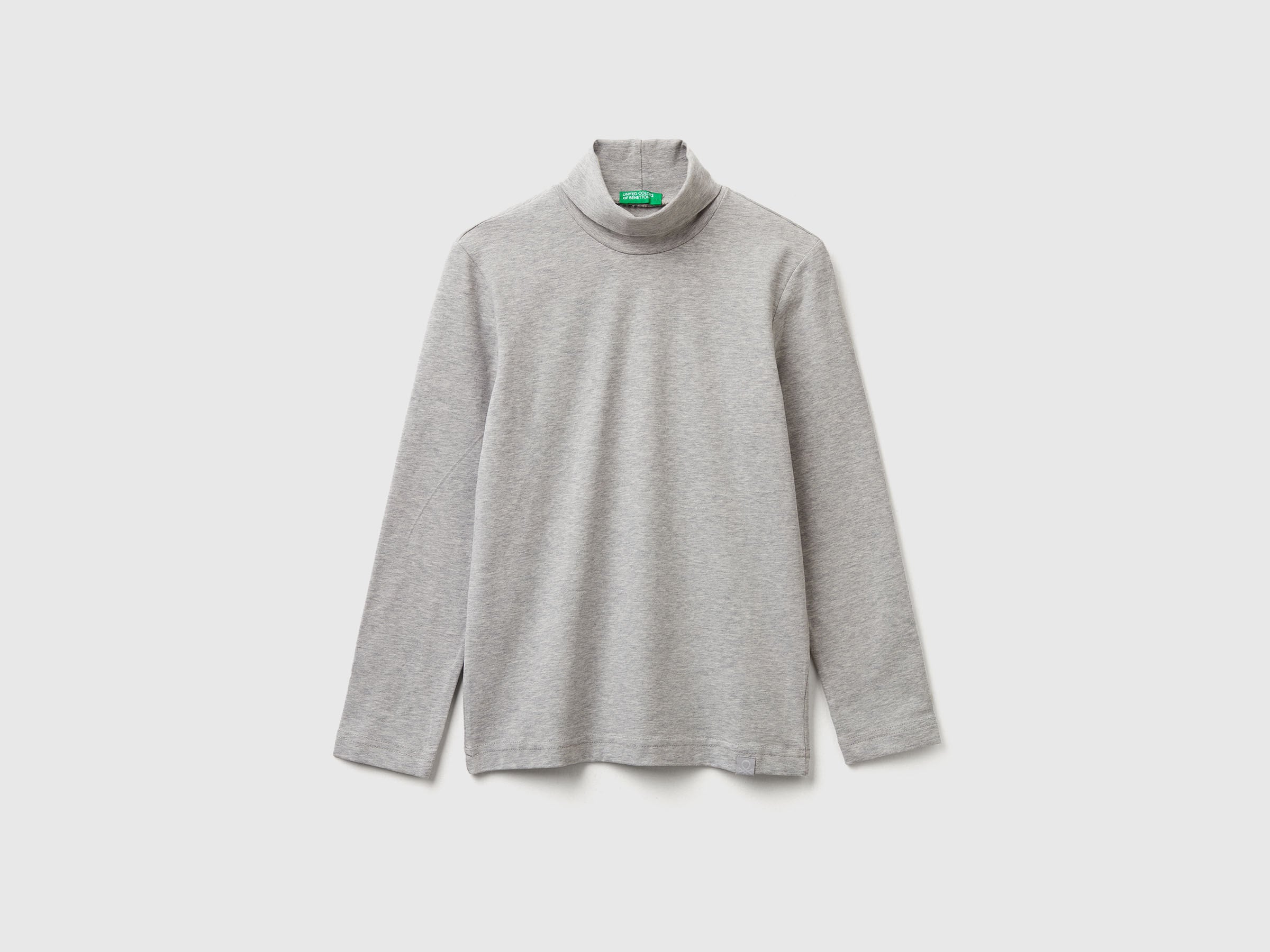 Benetton_Light Gray_Long Sleeve Turtleneck T-Shirt_3DKEC202O_501_01