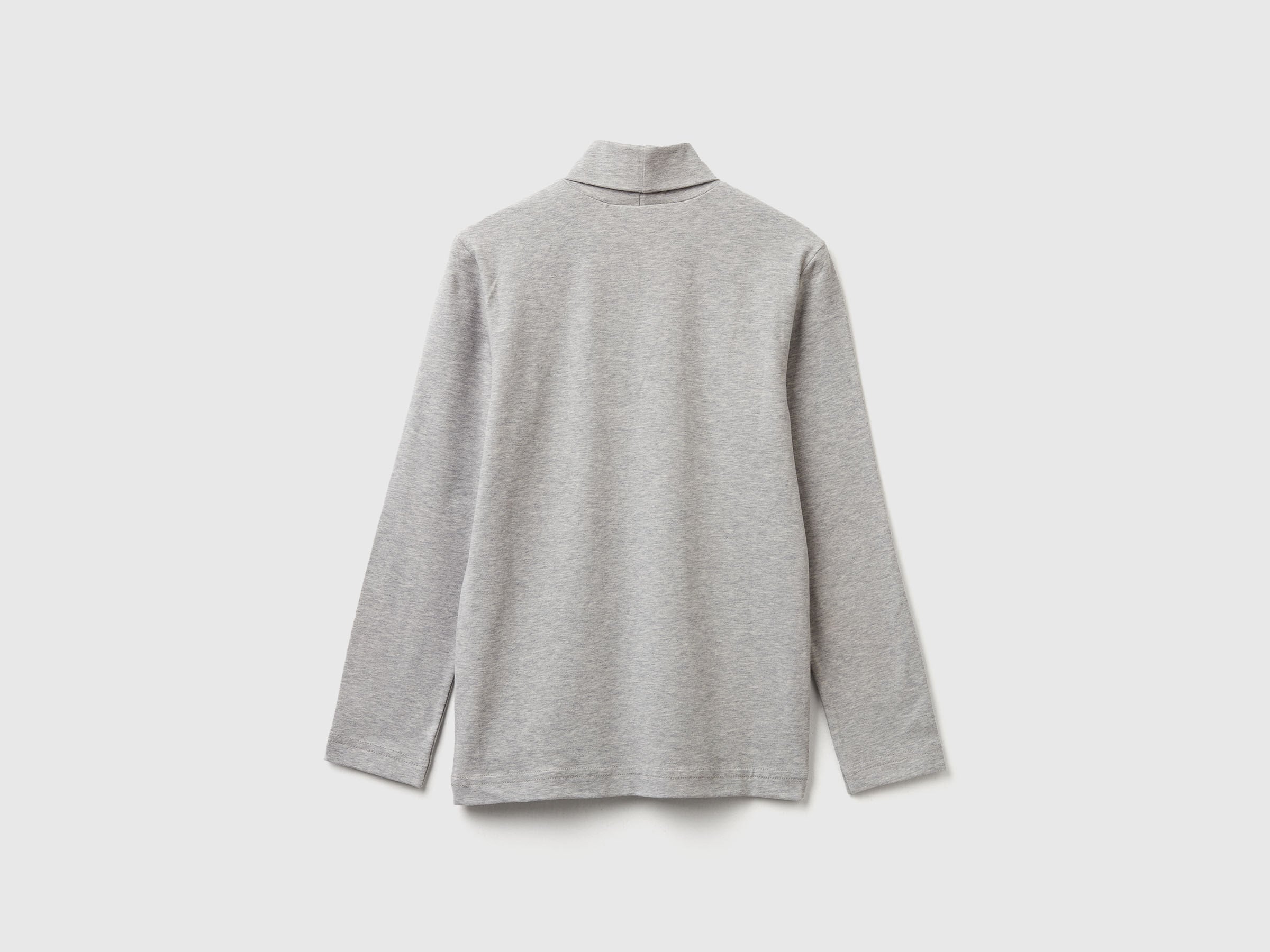 Benetton_Light Gray_Long Sleeve Turtleneck T-Shirt_3DKEC202O_501_02
