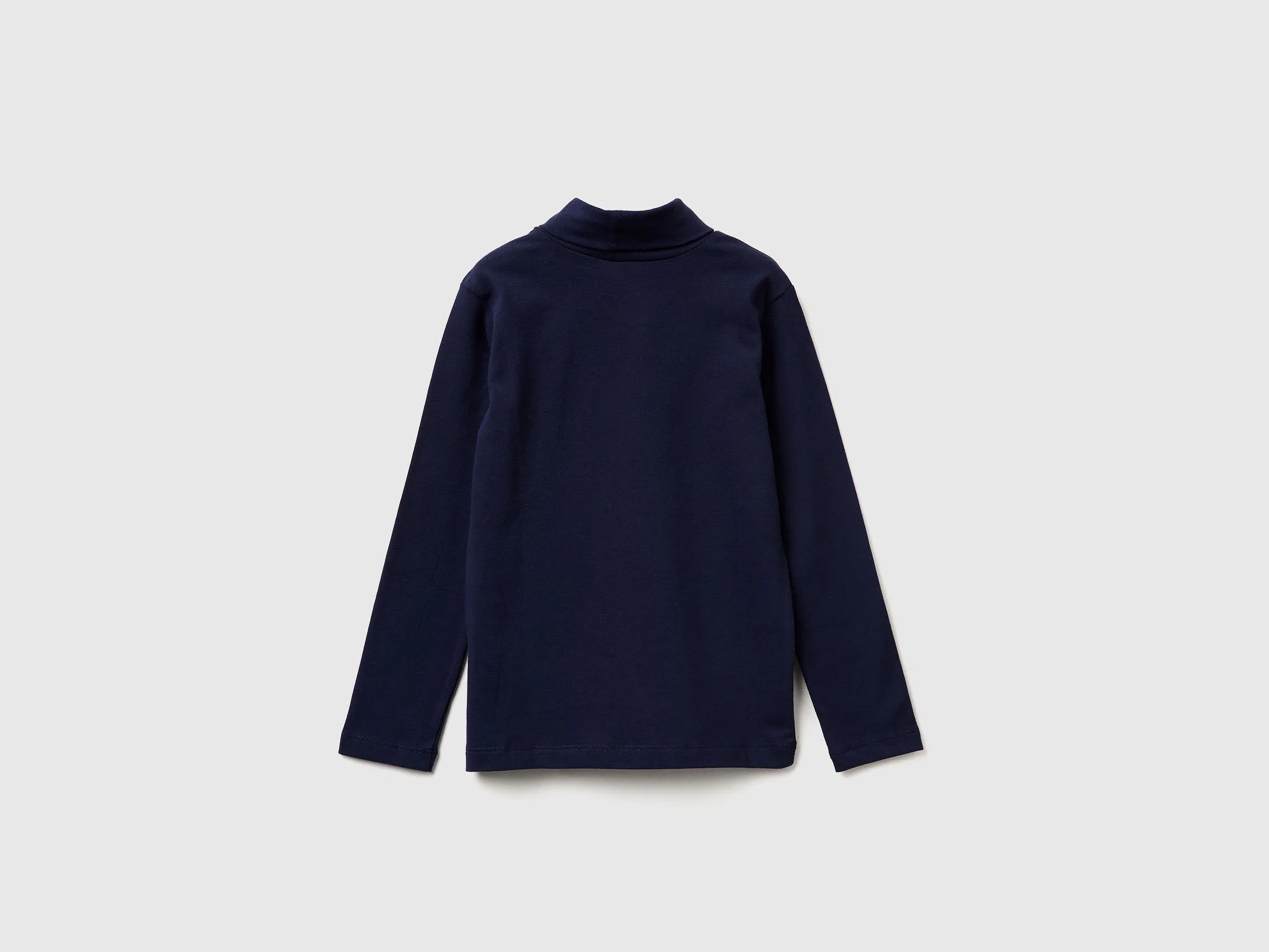 Benetton_Dark Blue_Turtleneck T-Shirt in Warm Stretch Cotton_3DKEG10JU_252_02