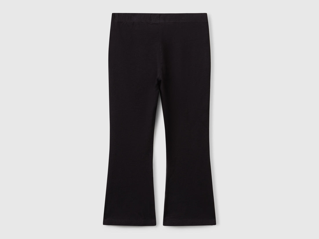 Benetton_Black_Flared Leggings in Stretch Cotton_3DKEGF028_100_02