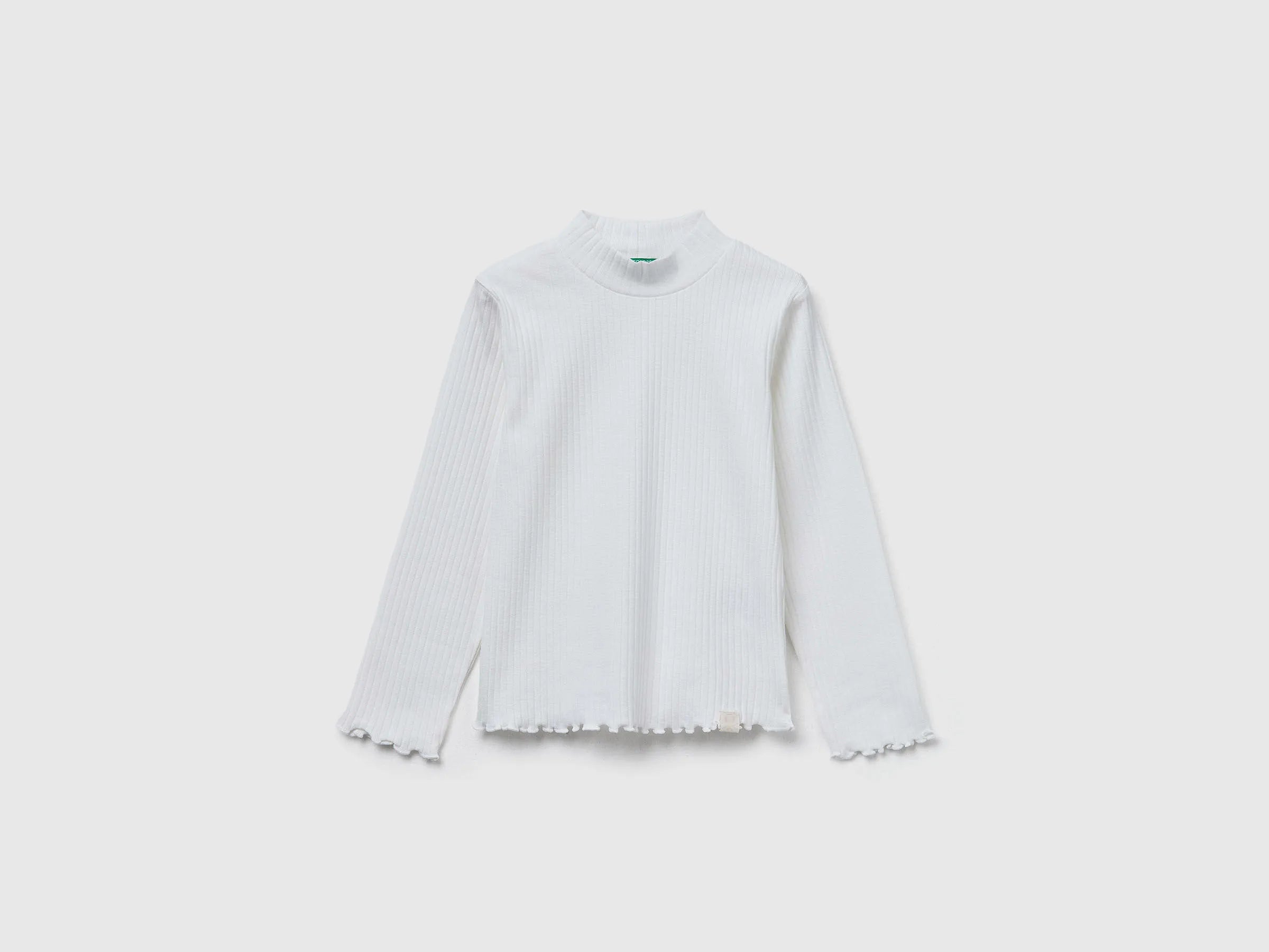 Benetton_Creamy White_Slim Fit Stretch Cotton T-Shirt_3F1AG10JT_074_01