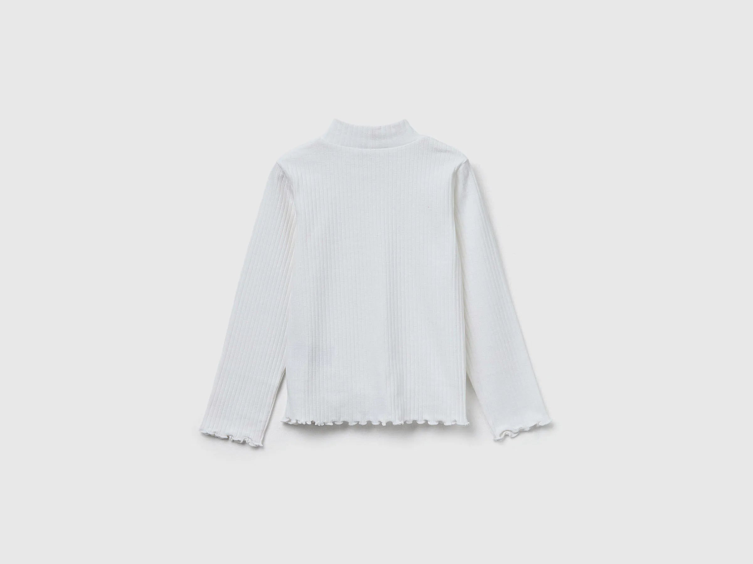 Benetton_Creamy White_Slim Fit Stretch Cotton T-Shirt_3F1AG10JT_074_02