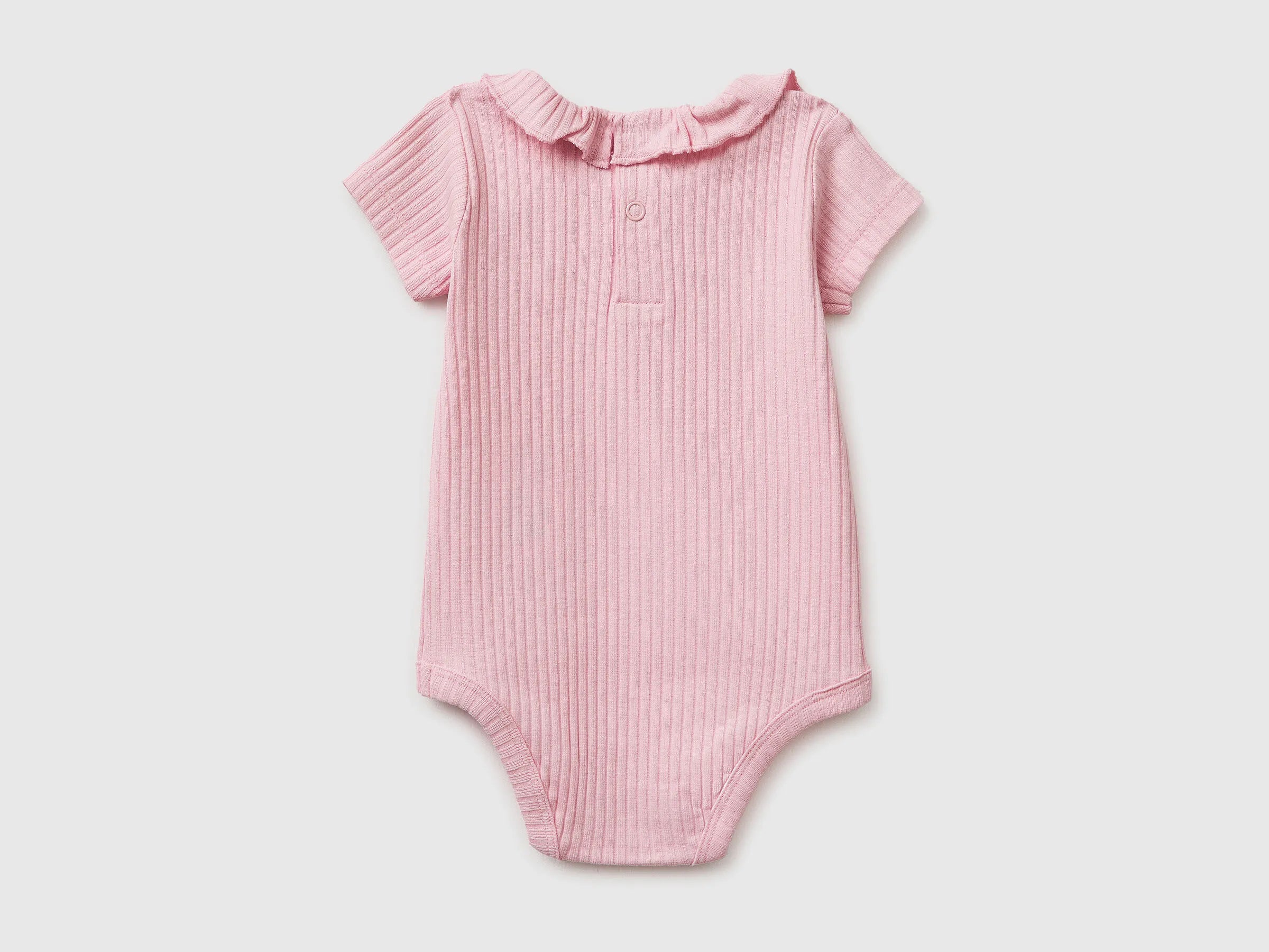 Benetton Pink Girls Onesie with Rouching on Neck SKU: 3F1EAB00V_25F Image 02