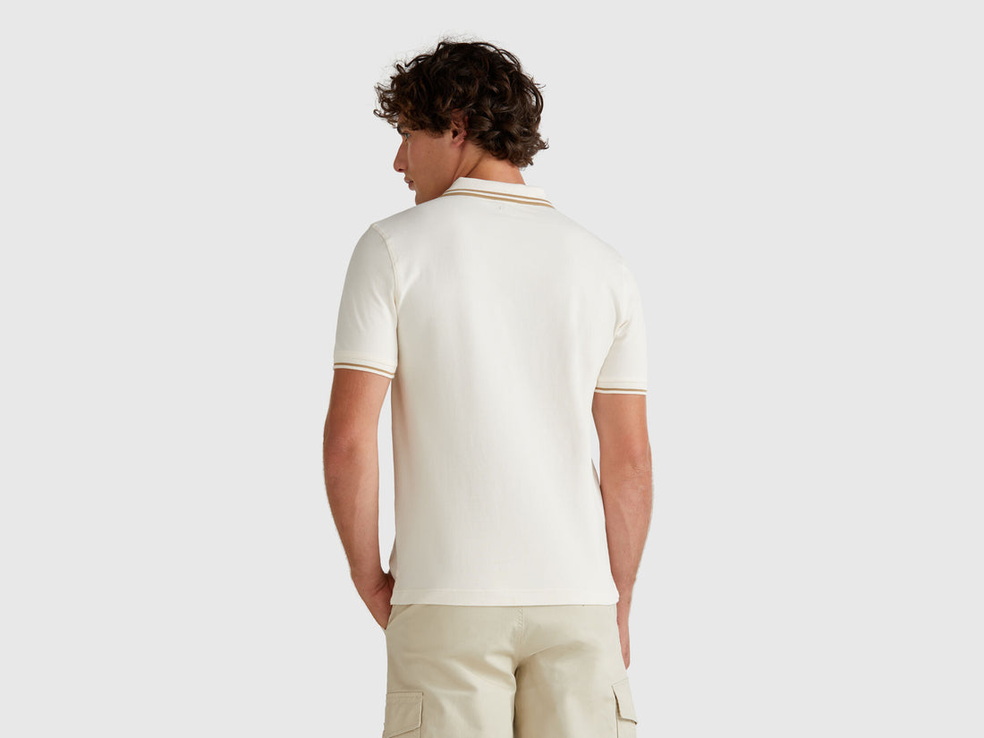 Benetton_Cream Slim Fit Polo_3F9HU302E_0R2_02