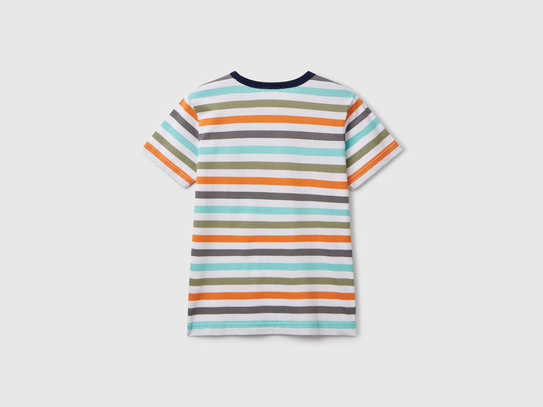 Benetton_100% Cotton Striped T-Shirt_3FHXC10MW_908_02