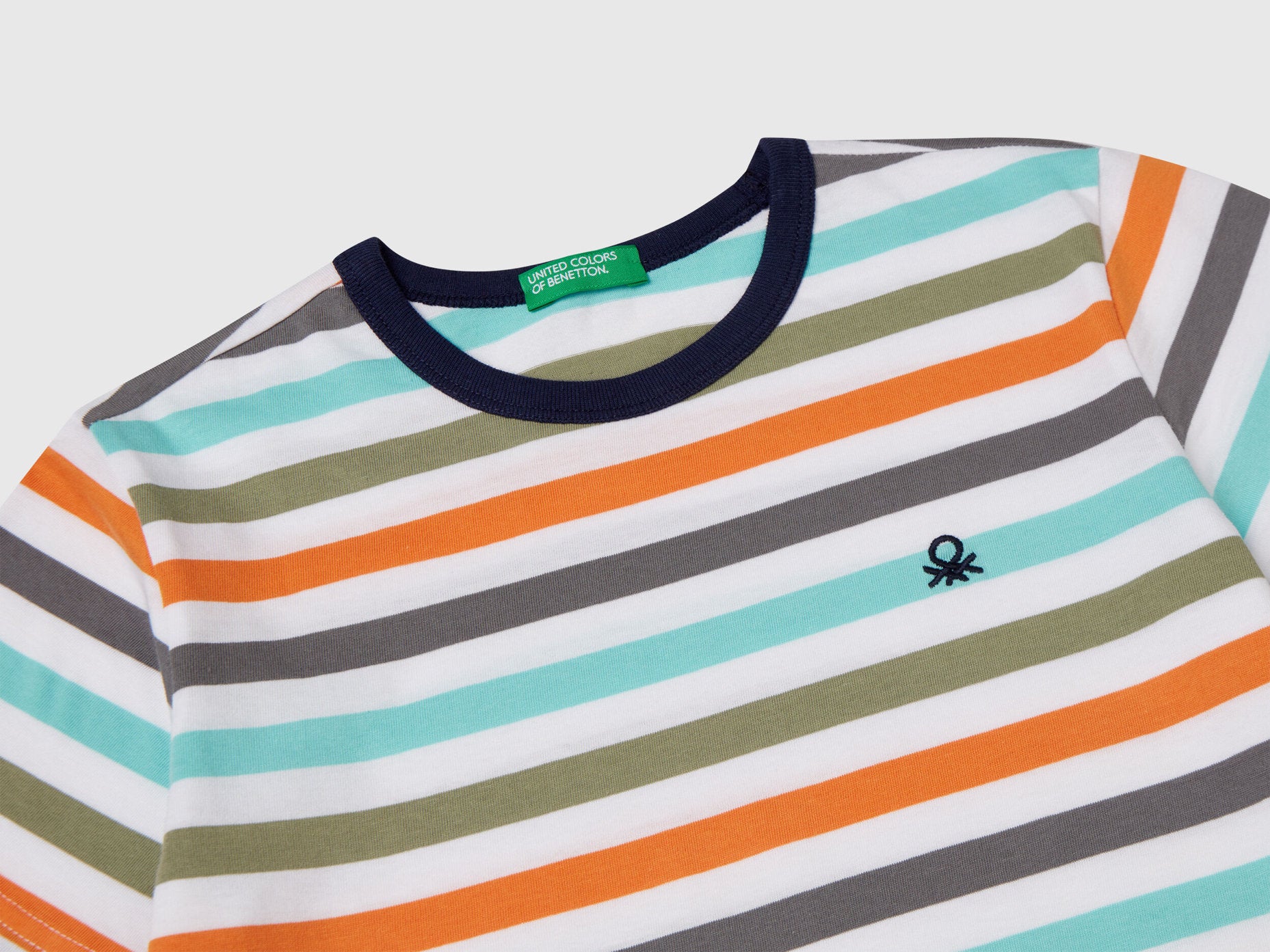 Benetton_100% Cotton Striped T-Shirt_3FHXC10MW_908_03