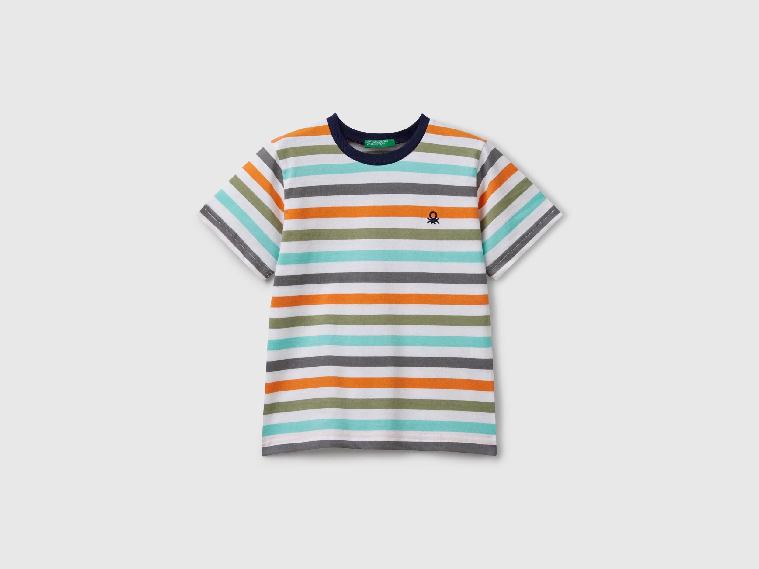 Benetton_100% Cotton Striped T-Shirt_3FHXG10HR_908_01