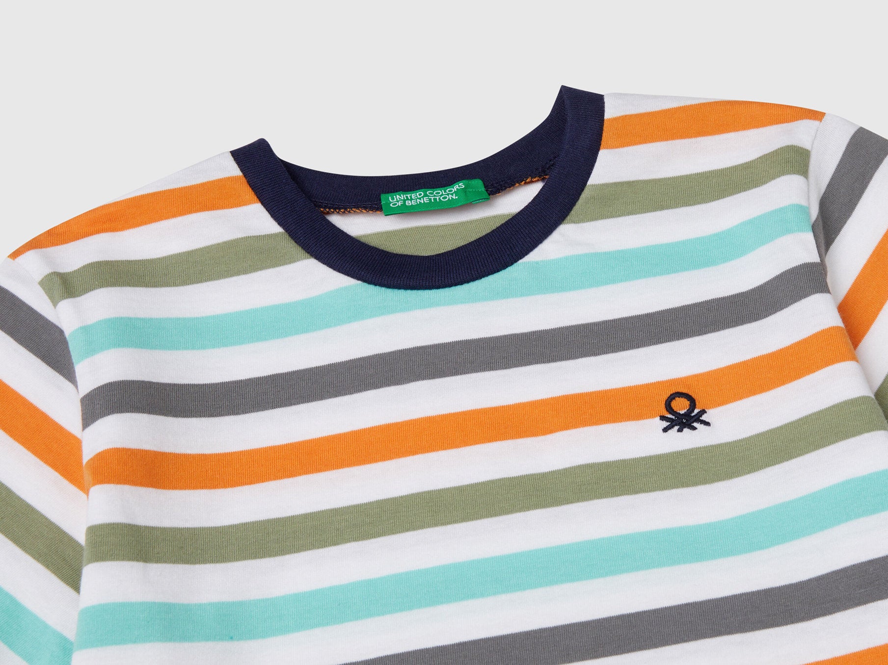 Benetton_100% Cotton Striped T-Shirt_3FHXG10HR_908_03