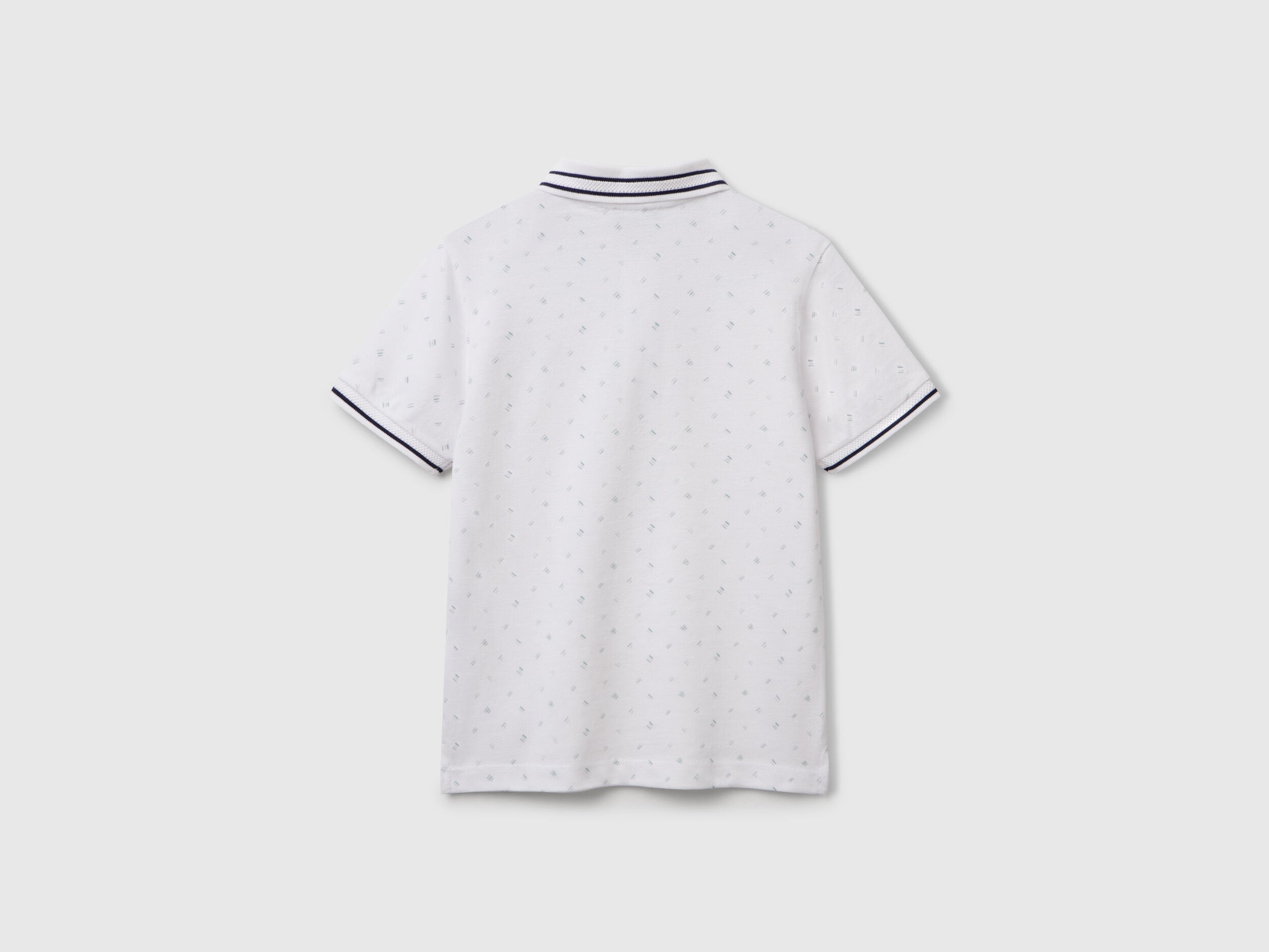 Benetton_Micro Patterned Polo Shirt in Pure Cotton_3H35C301V_64Z_02